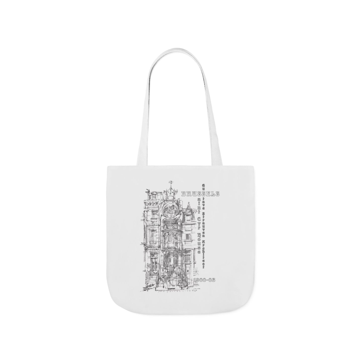 Brussel's Art-Nouveau-inspired Tote Bag with 5-Color Straps