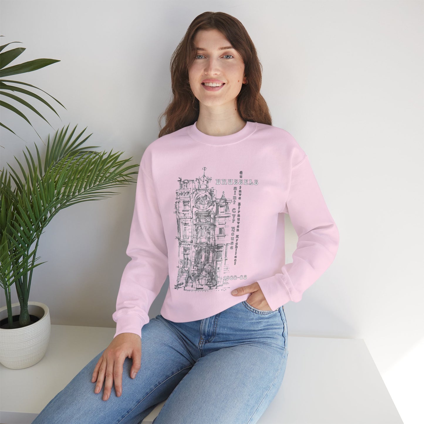 Brussel's Art-Nouveau-Inspired Unisex Crewneck Sweatshirt