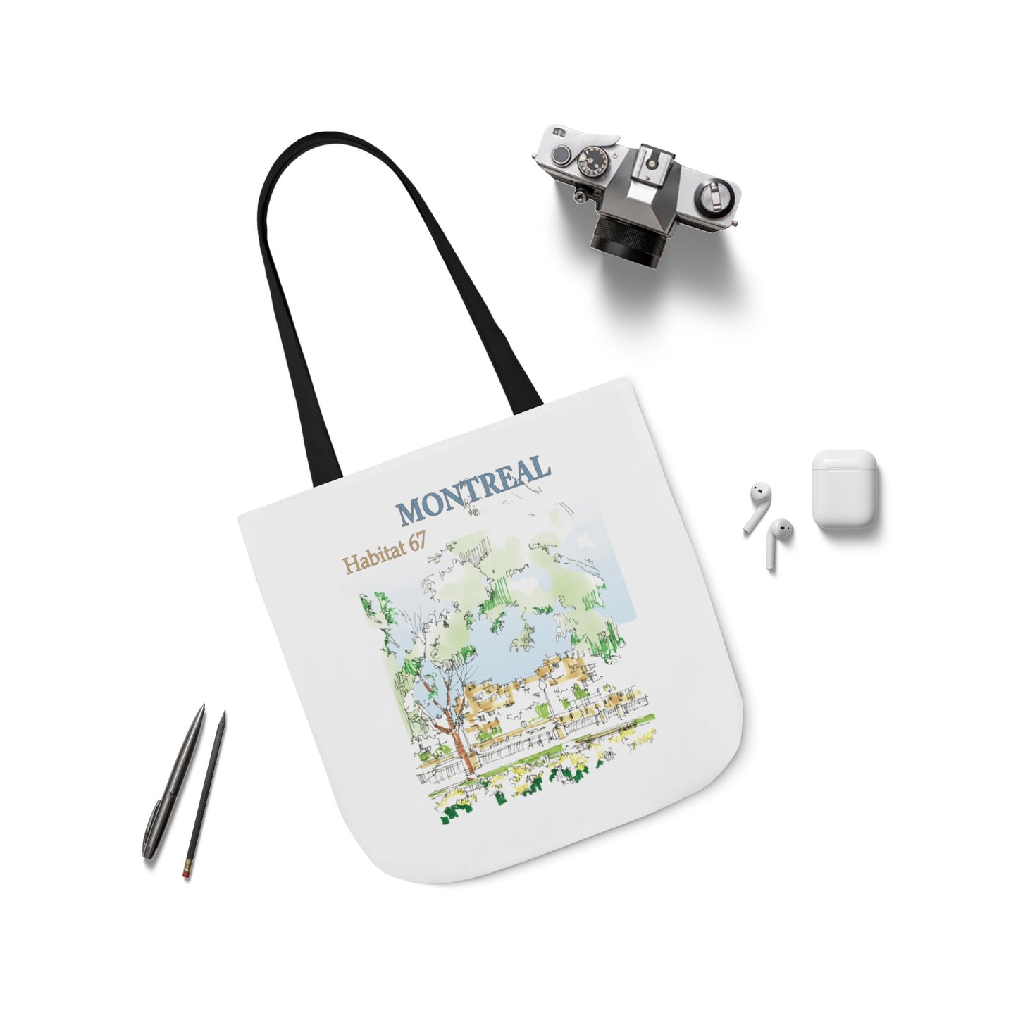 Montreal-inspired Tote Bag with 4-Color Straps