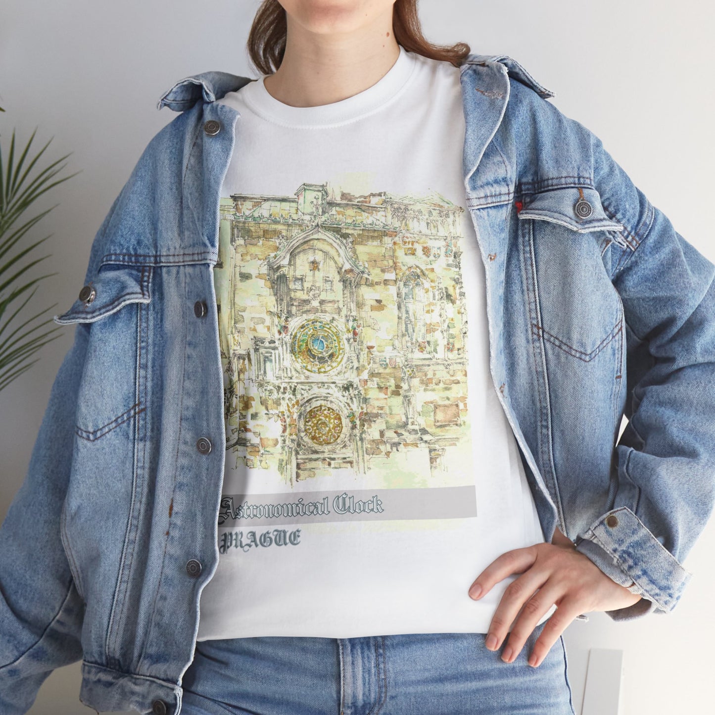 Prague Astronomical Clock-Inspired Unisex Crewneck T-shirt