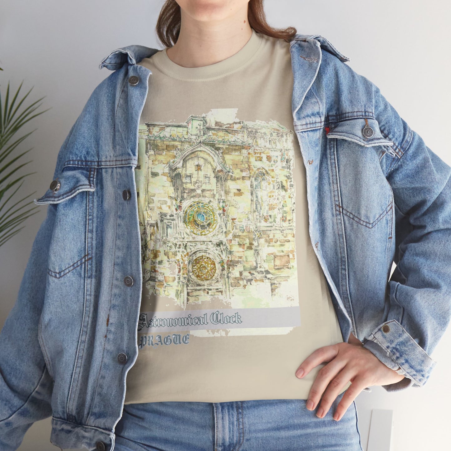 Prague Astronomical Clock-Inspired Unisex Crewneck T-shirt