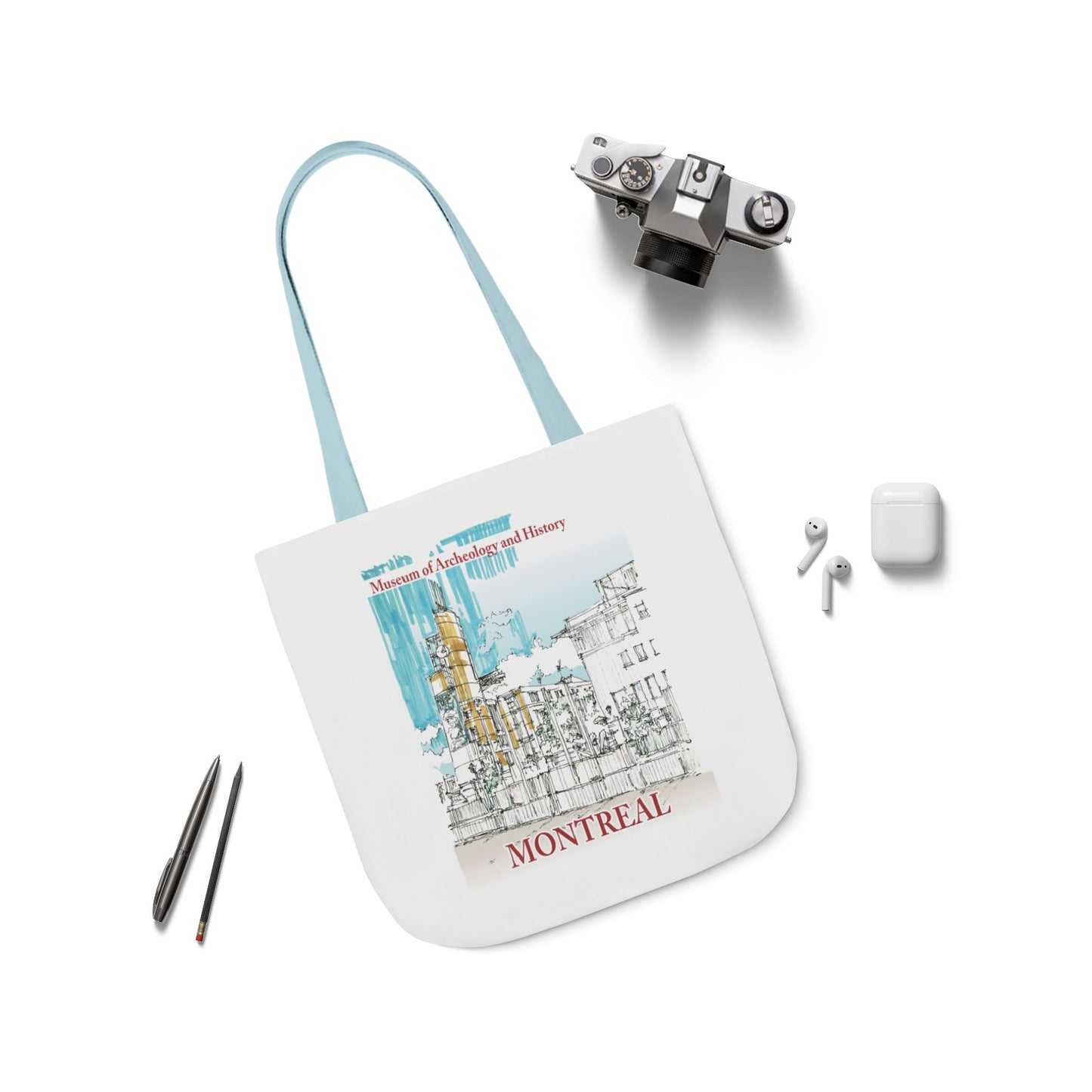 Montreal-inspired Tote Bag with 5-Color Straps