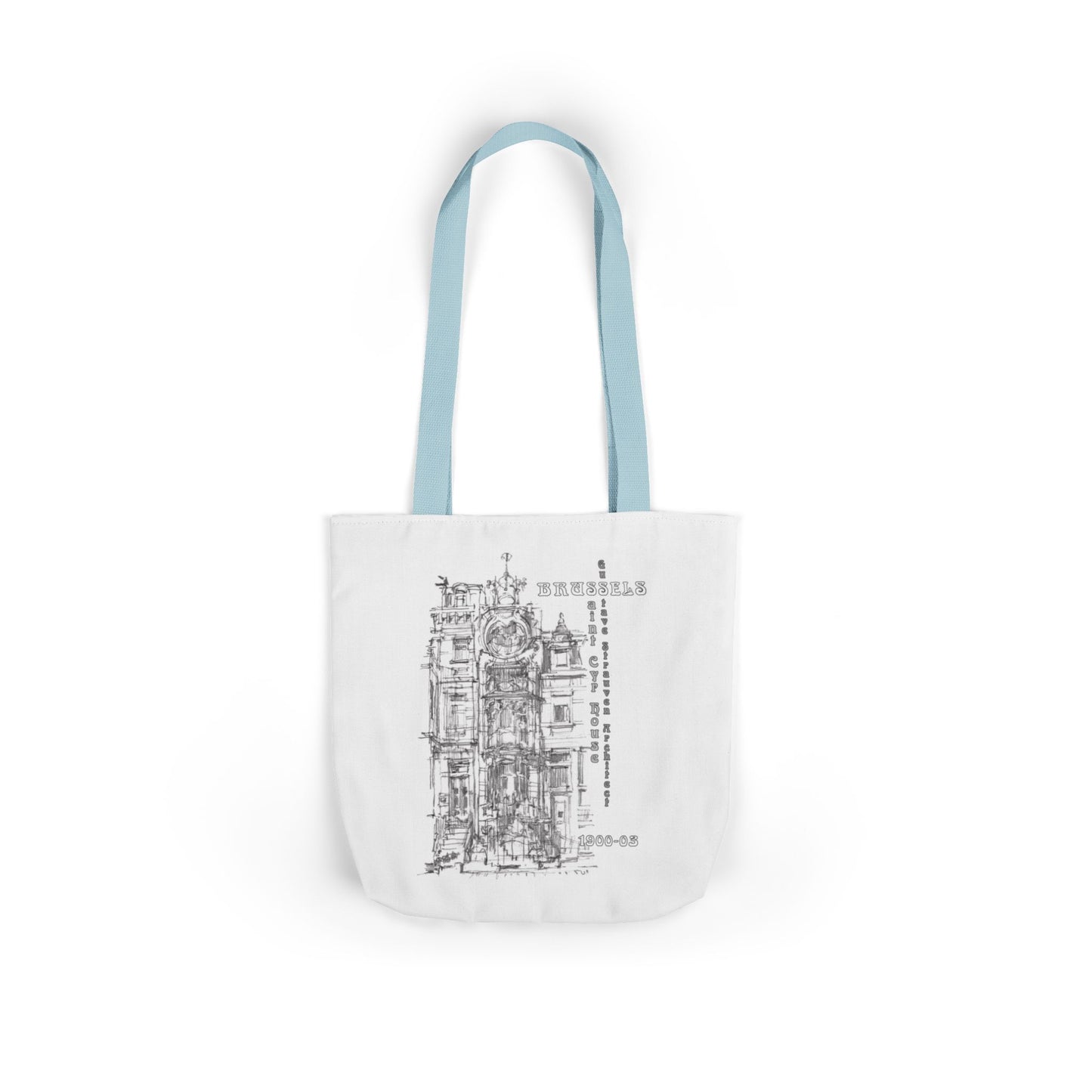 Brussel's Art-Nouveau-inspired Tote Bag with 5-Color Straps