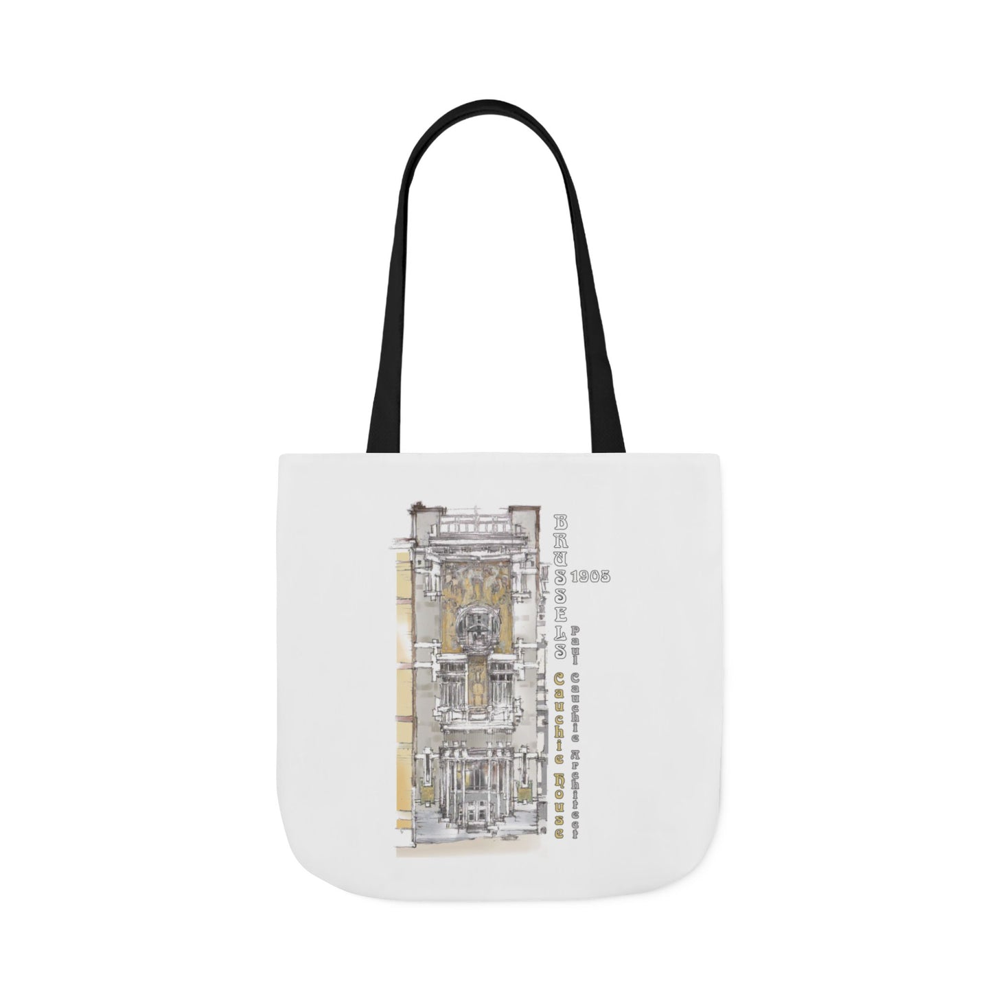 Brussel's Art-Nouveau-inspired Tote Bag with 3-Color Straps