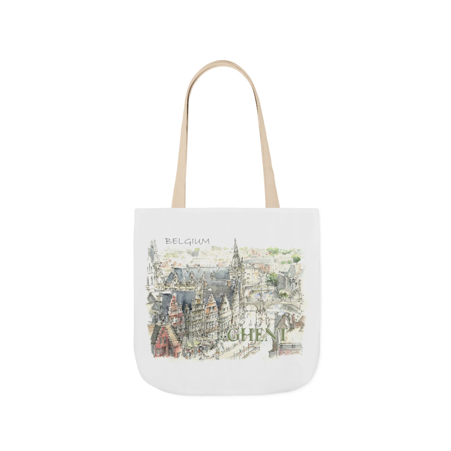 Ghent-inspired Tote Bag with 4-Color Straps