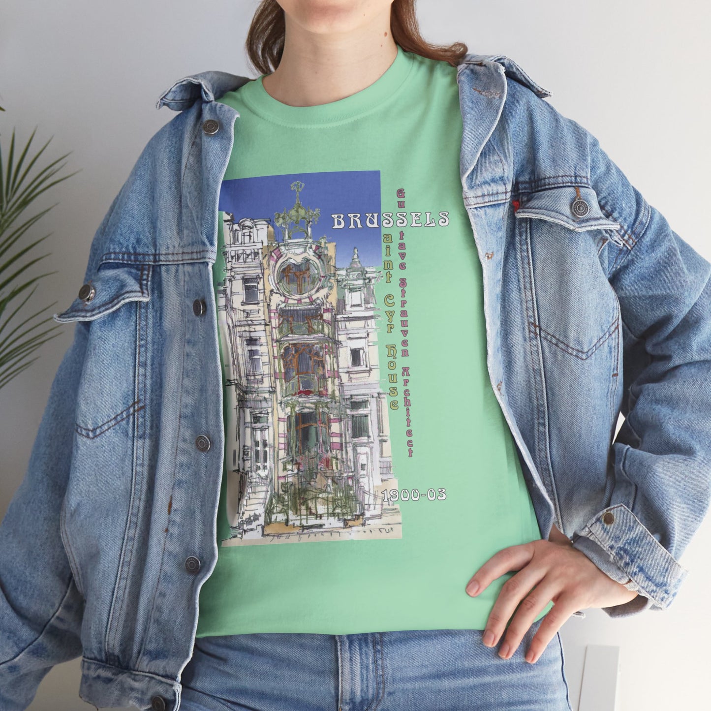 Brussel's Art-Nouveau-Inspired Unisex Crewneck T-shirt