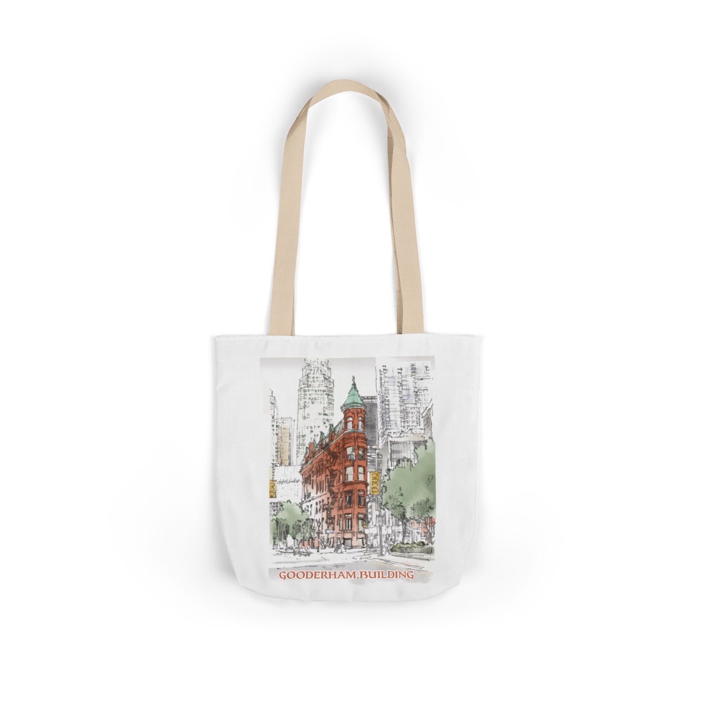 Toronto Gooderham building-inspired Tote Bag with 4-Color Straps