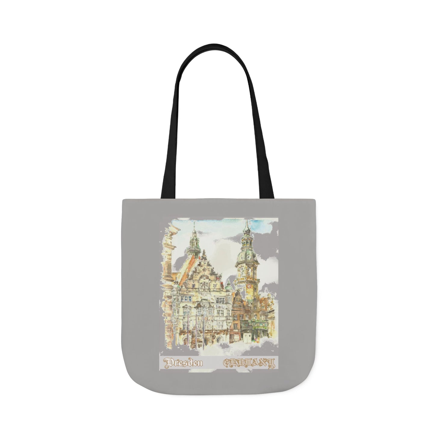 Dresden-inspired light grey Tote Bag with 4-Color Straps