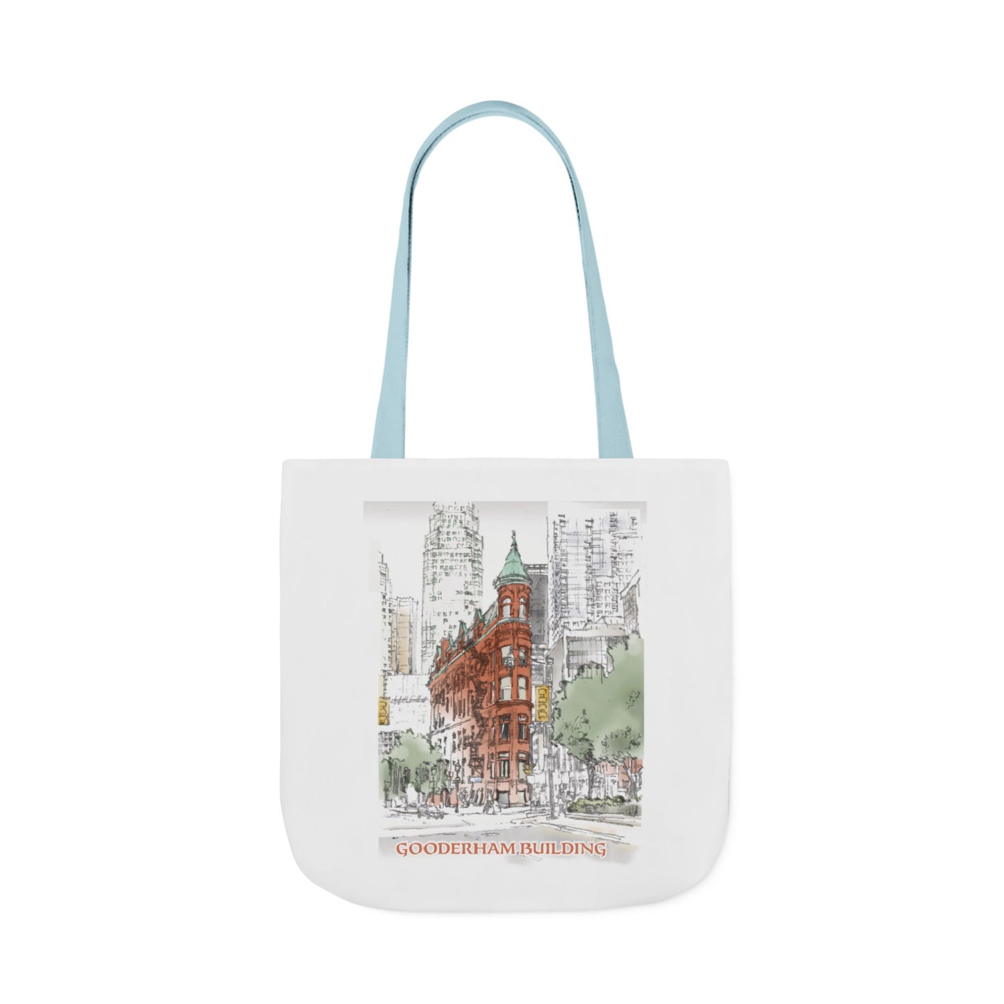 Toronto Gooderham building-inspired Tote Bag with 4-Color Straps