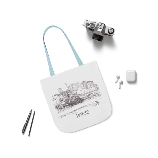 Paris-inspired Tote Bag with 5-Color Straps