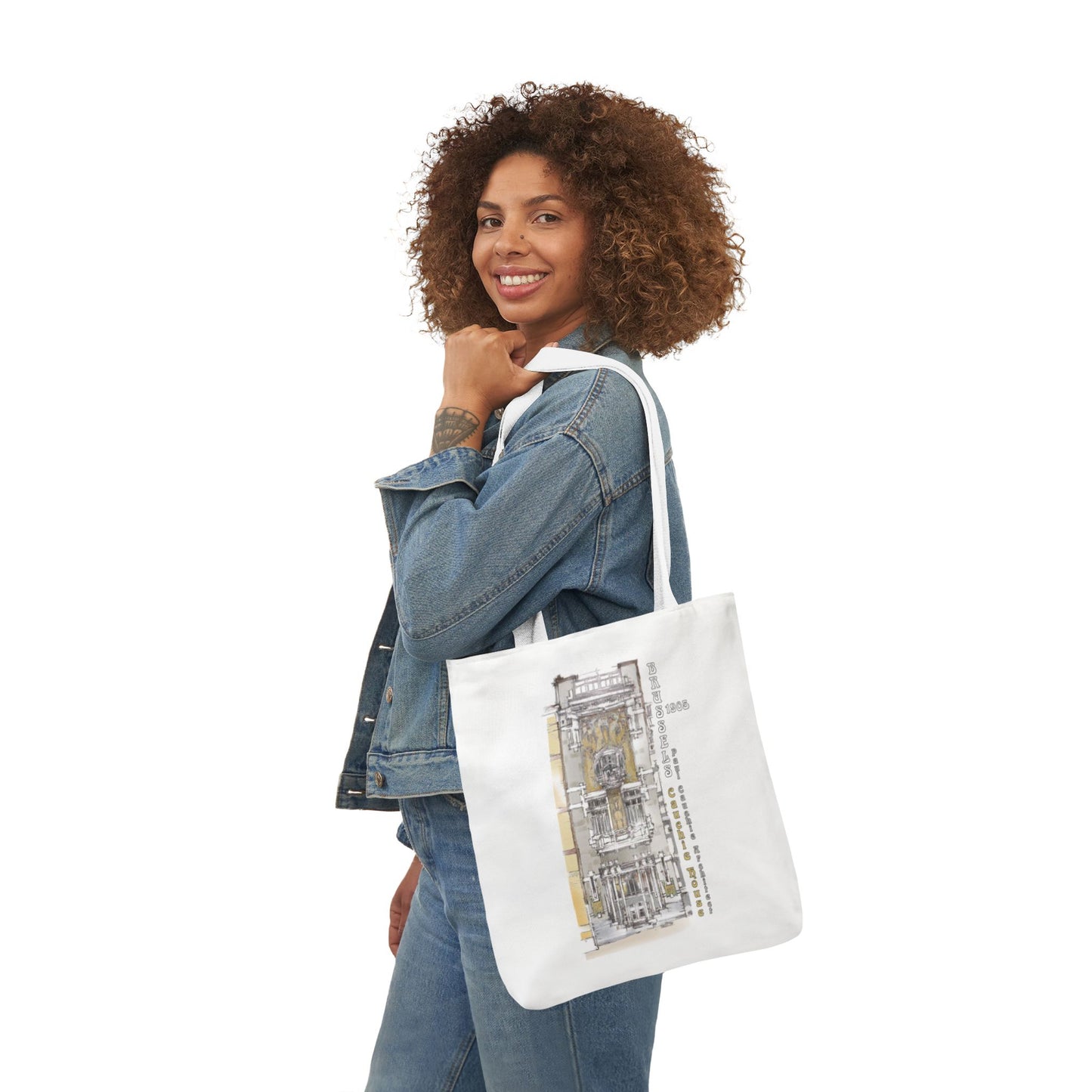 Brussel's Art-Nouveau-inspired Tote Bag with 3-Color Straps