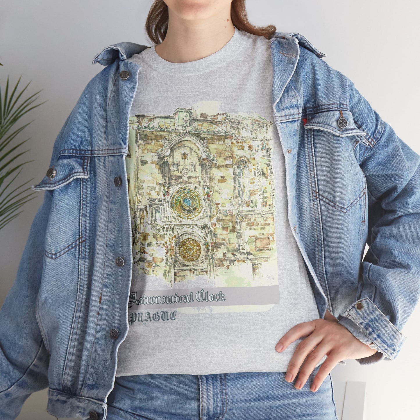 Prague Astronomical Clock-Inspired Unisex Crewneck T-shirt