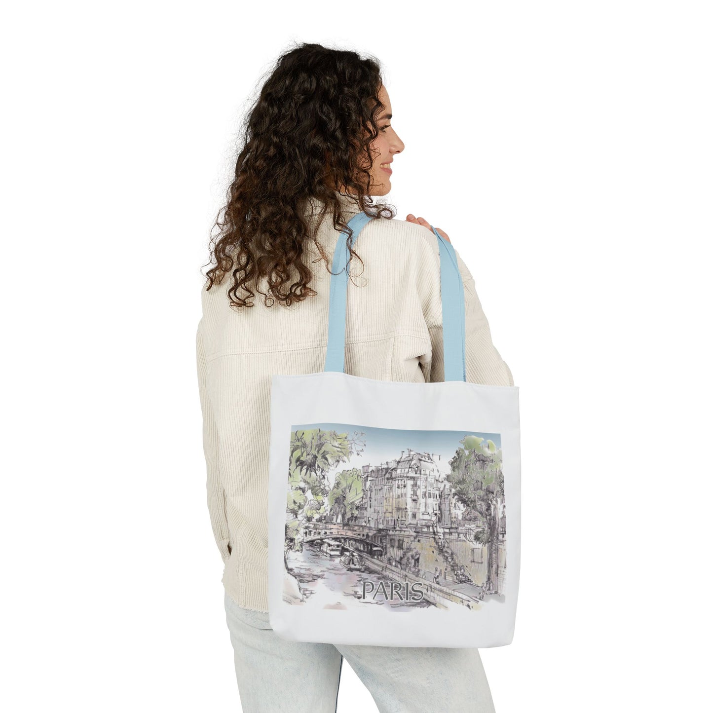 Paris-inspired Tote Bag with 4-Color Straps