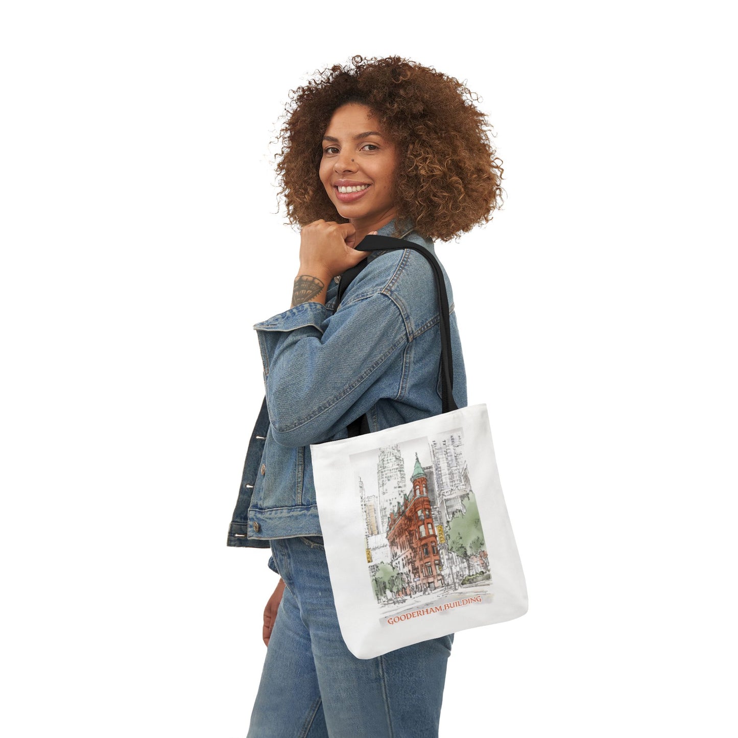 Toronto Gooderham building-inspired Tote Bag with 4-Color Straps