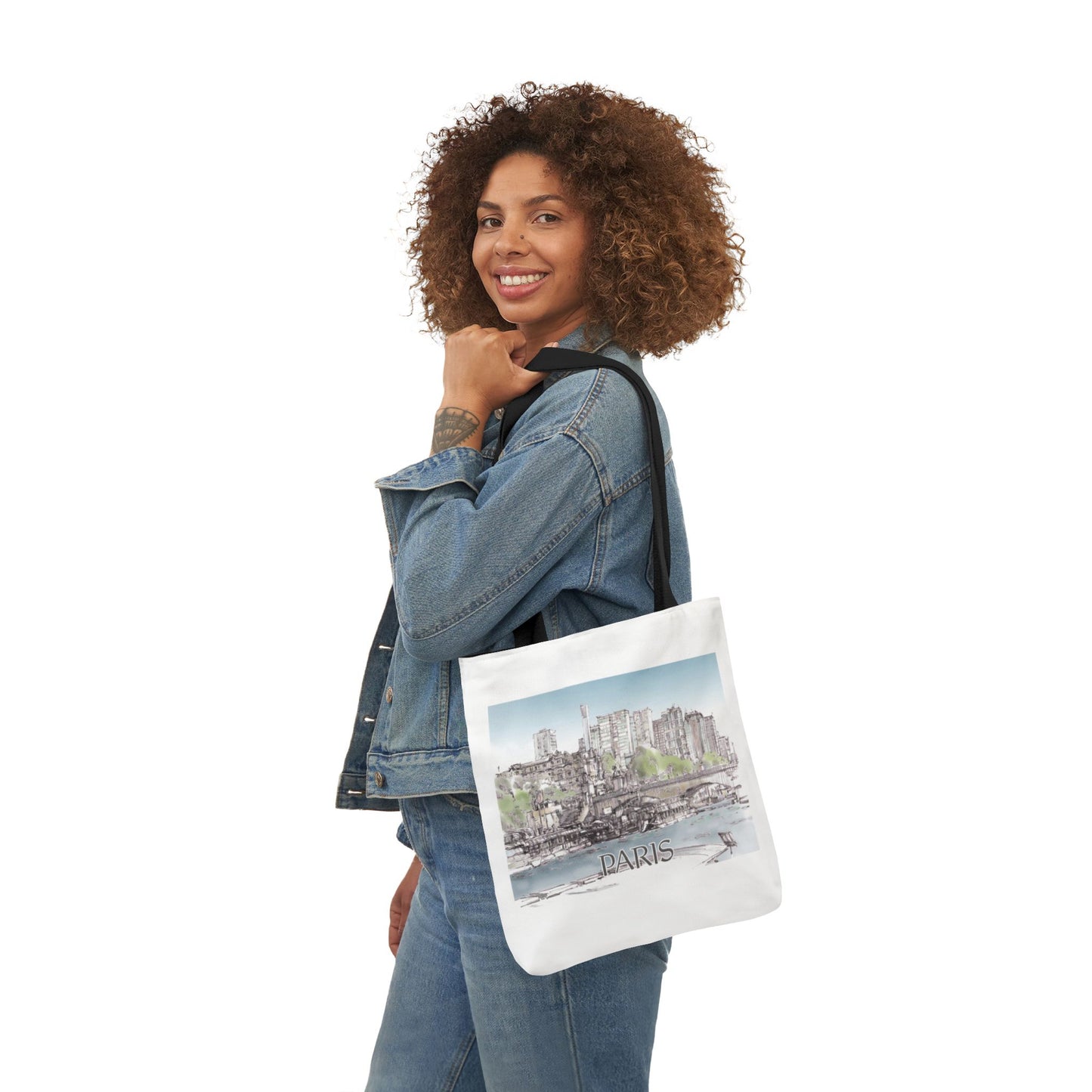 Paris-inspired Tote Bag with 4-Color Straps