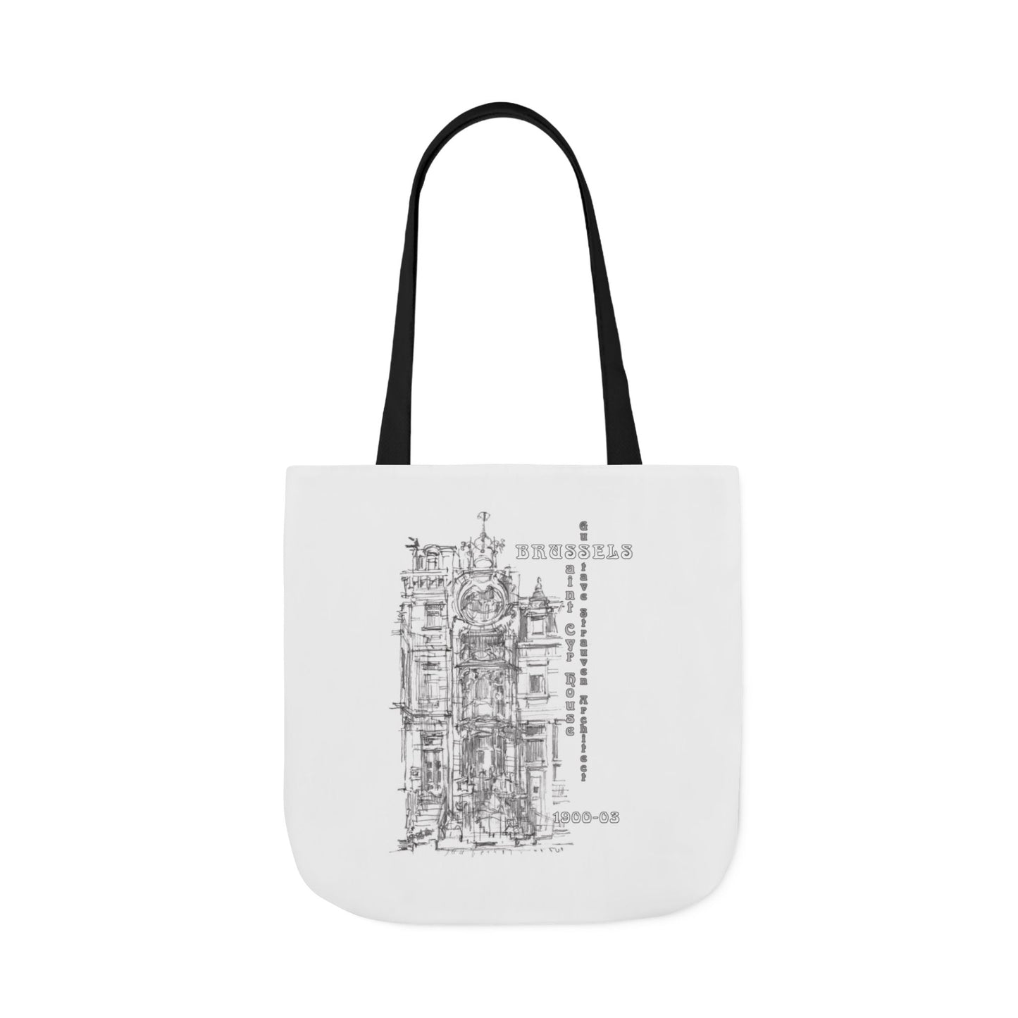 Brussel's Art-Nouveau-inspired Tote Bag with 5-Color Straps