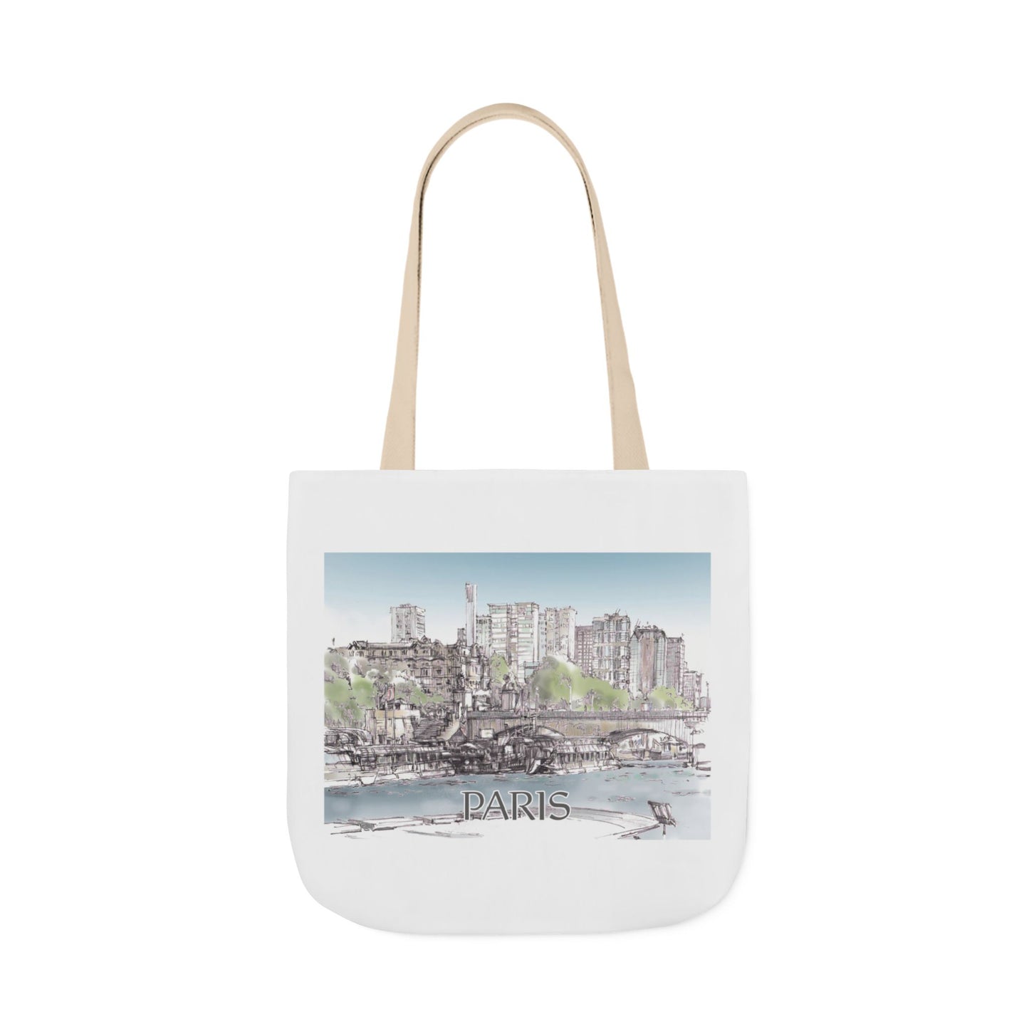 Paris-inspired Tote Bag with 4-Color Straps