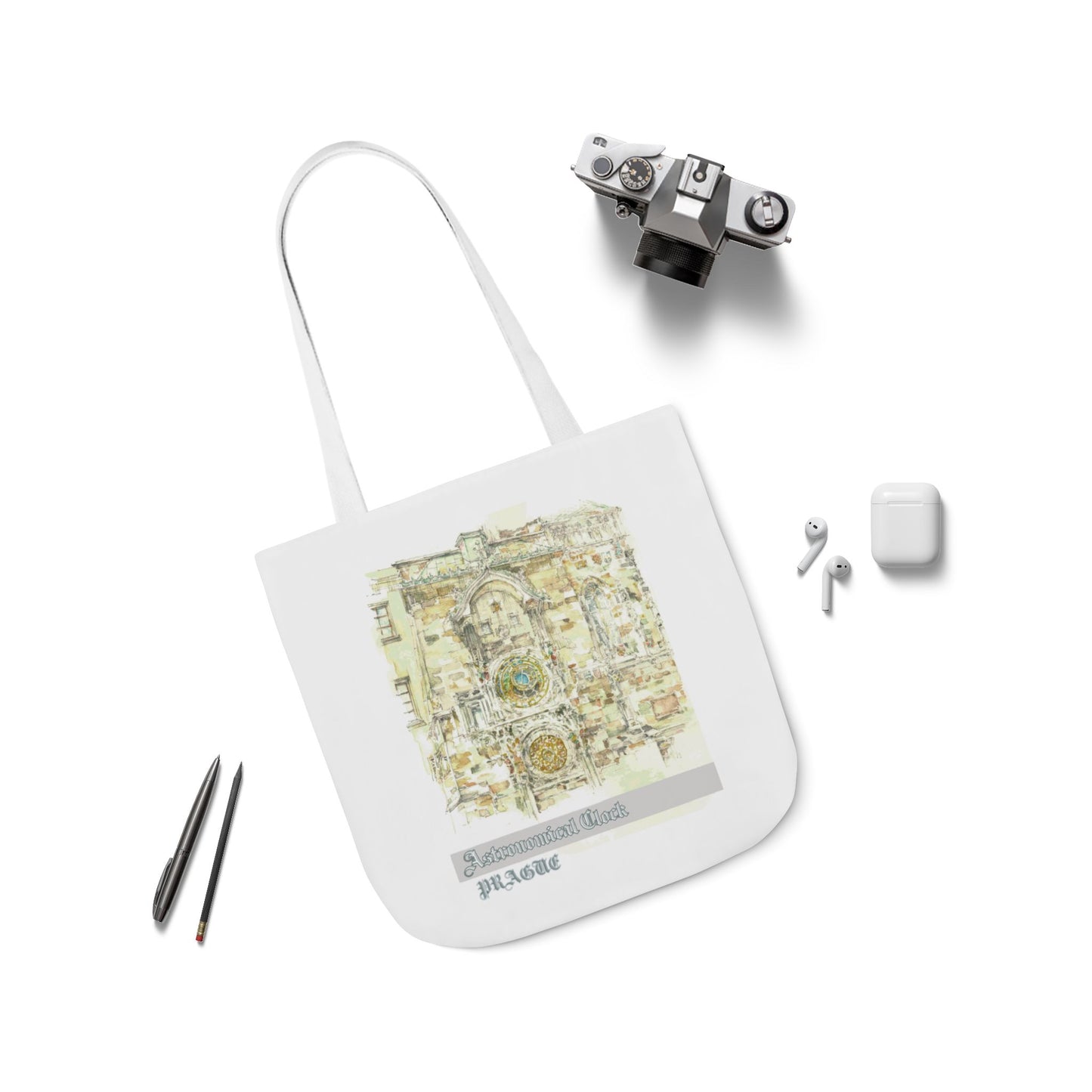 Prague-inspired Tote Bag with 4-Color Straps