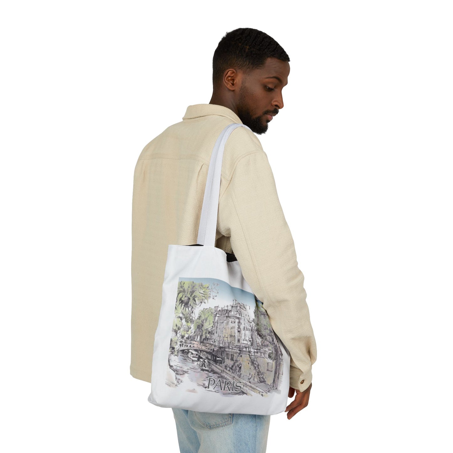 Paris-inspired Tote Bag with 4-Color Straps