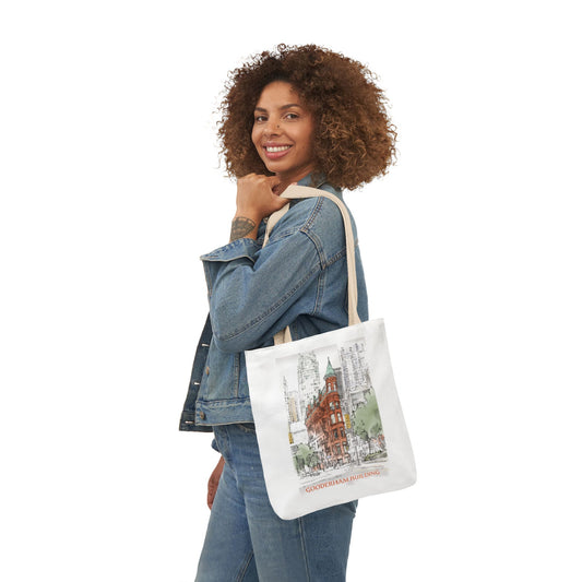 Toronto Gooderham building-inspired Tote Bag with 4-Color Straps