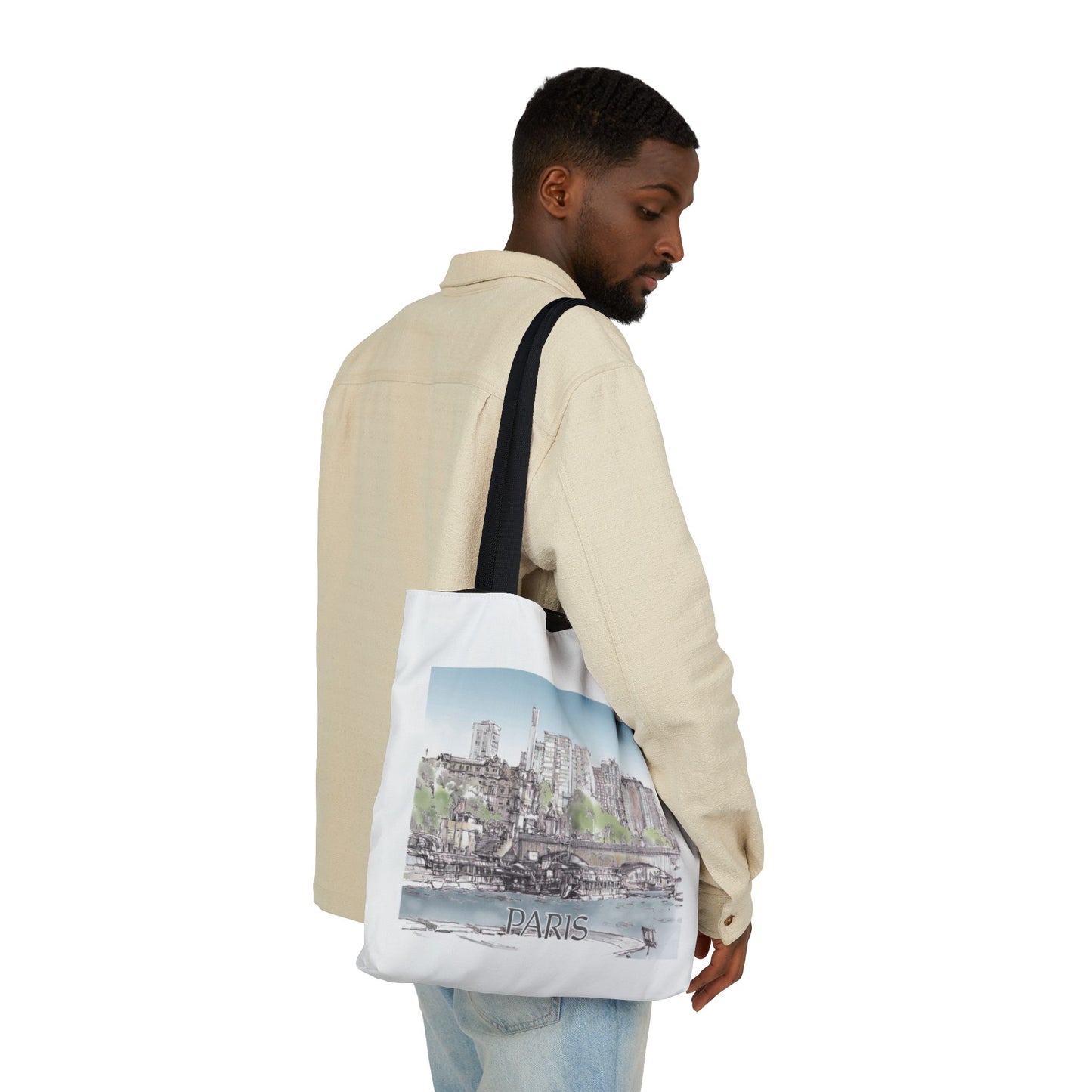 Paris-inspired Tote Bag with 4-Color Straps