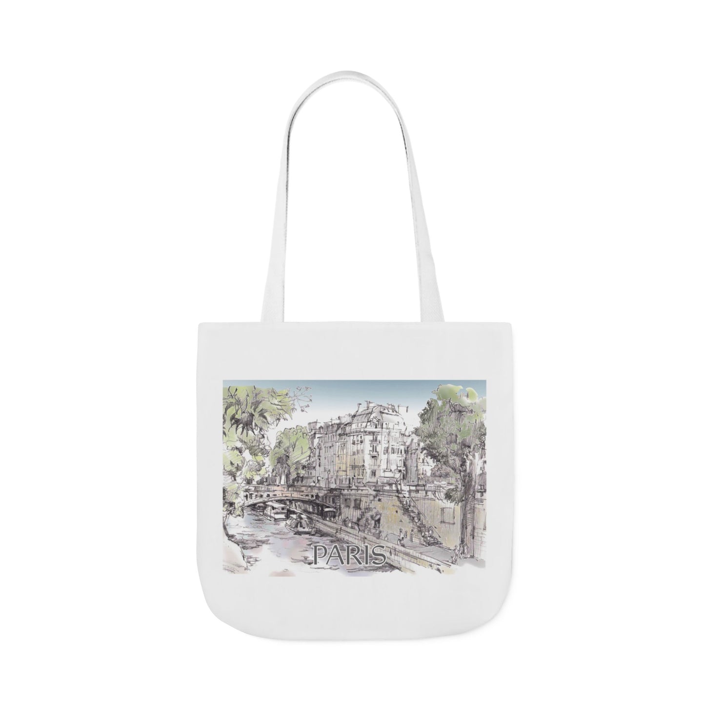Paris-inspired Tote Bag with 4-Color Straps