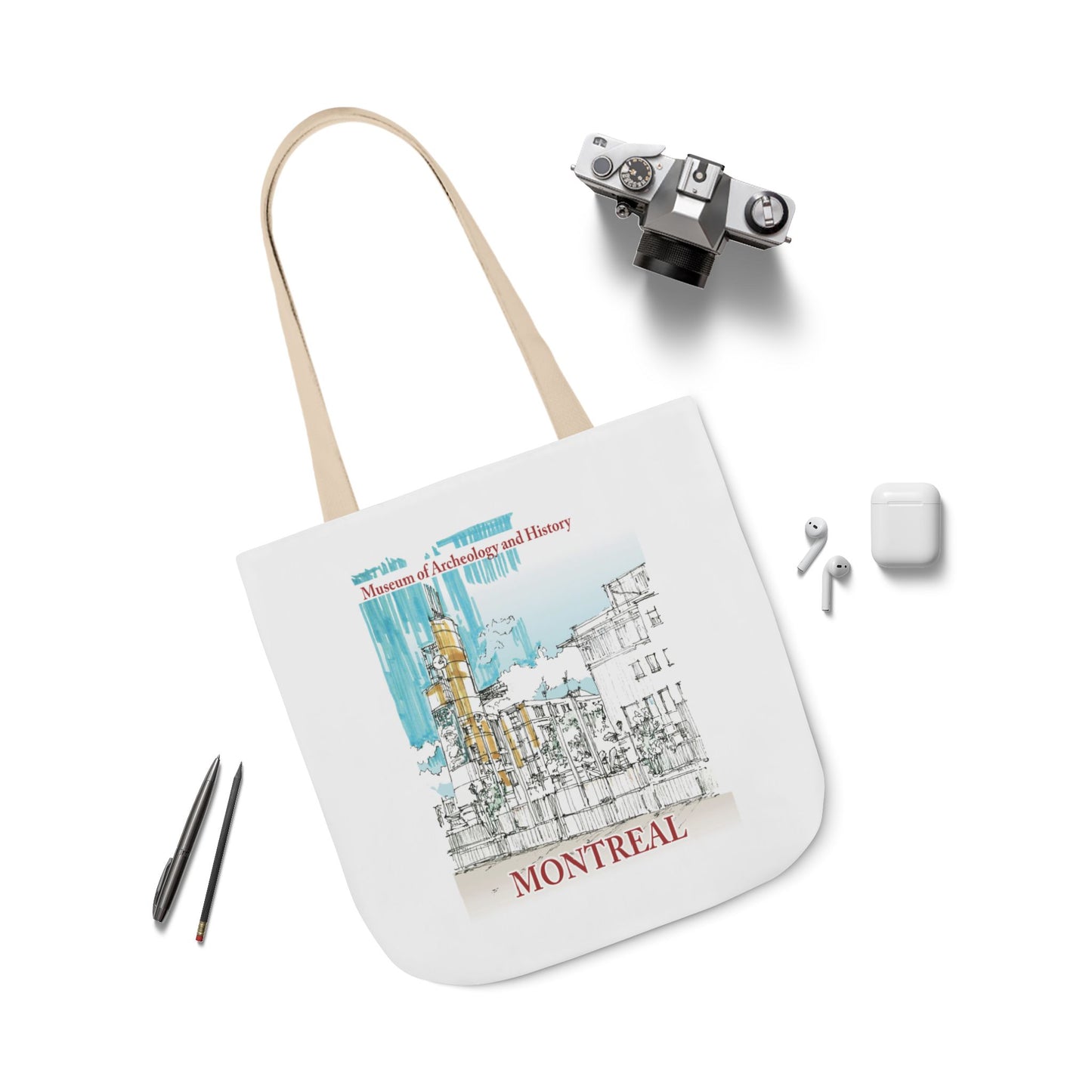 Montreal-inspired Tote Bag with 5-Color Straps