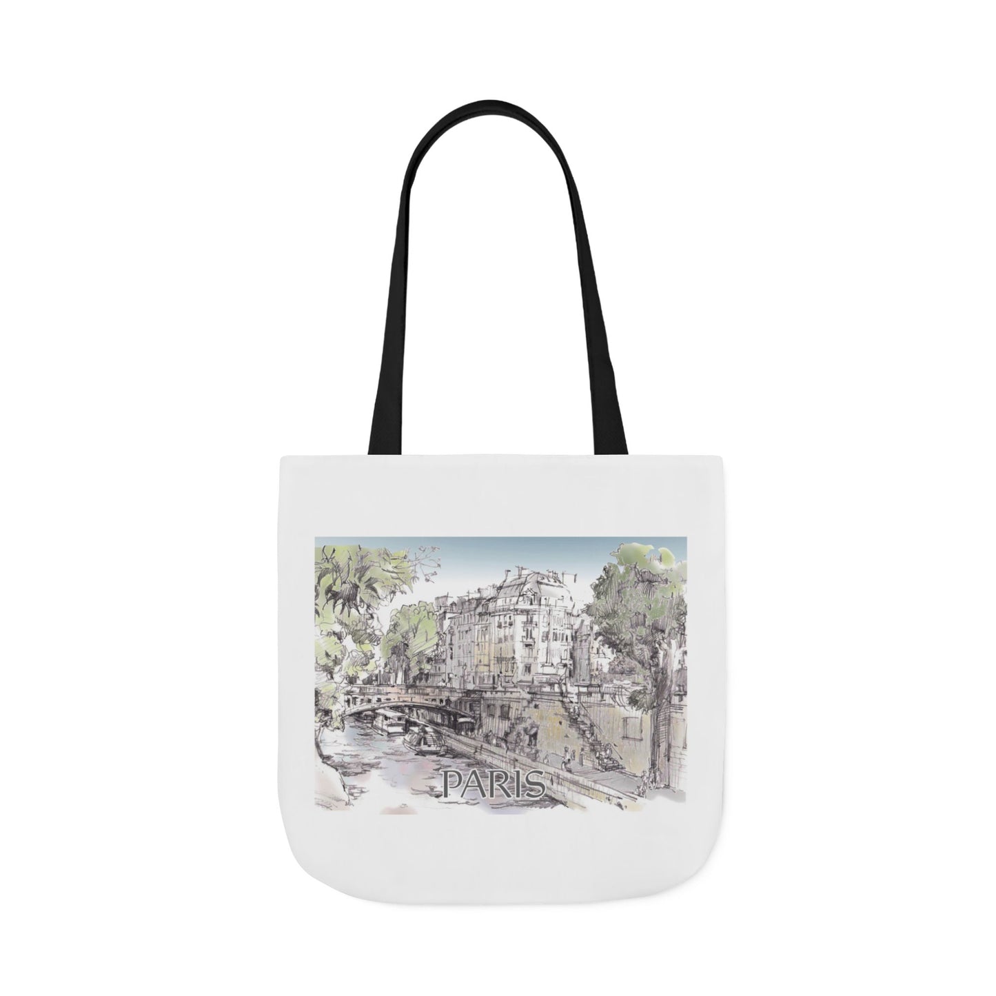 Paris-inspired Tote Bag with 4-Color Straps