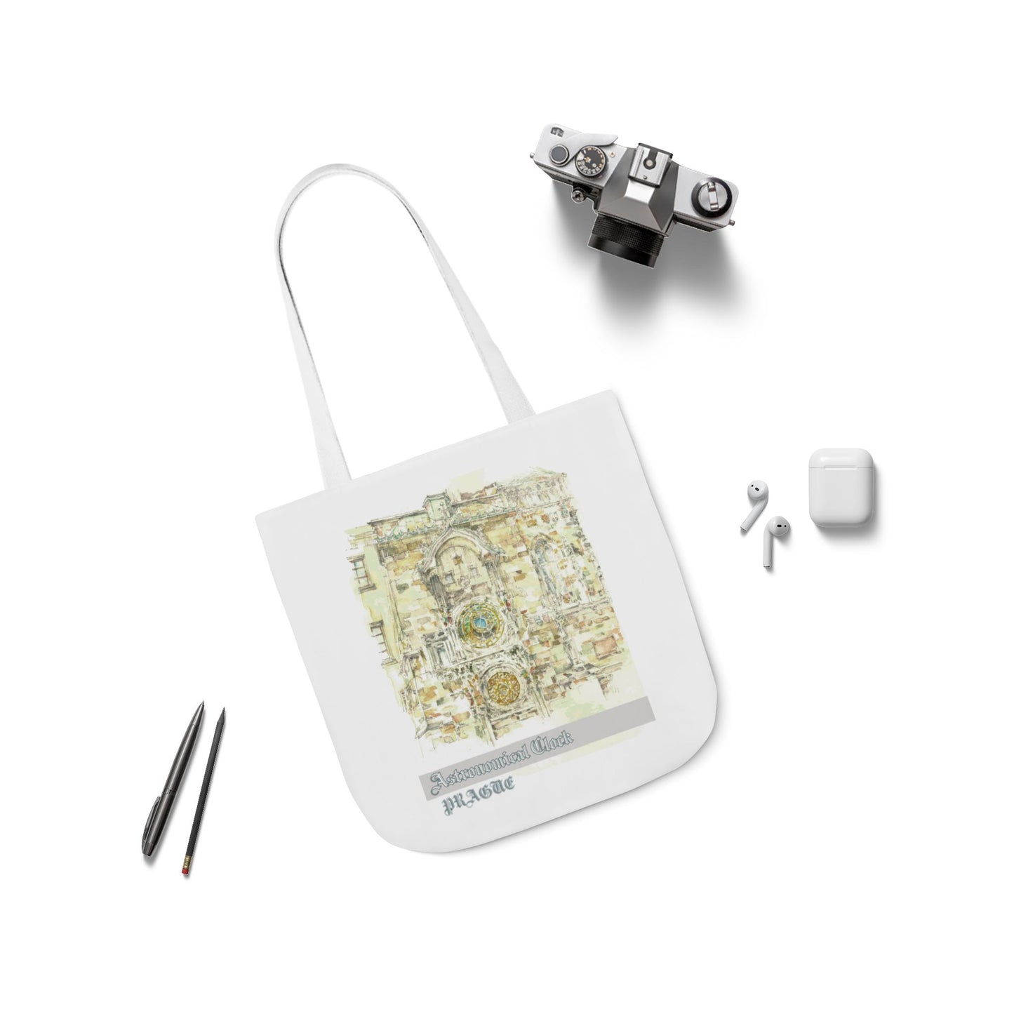 Prague-inspired Tote Bag with 4-Color Straps
