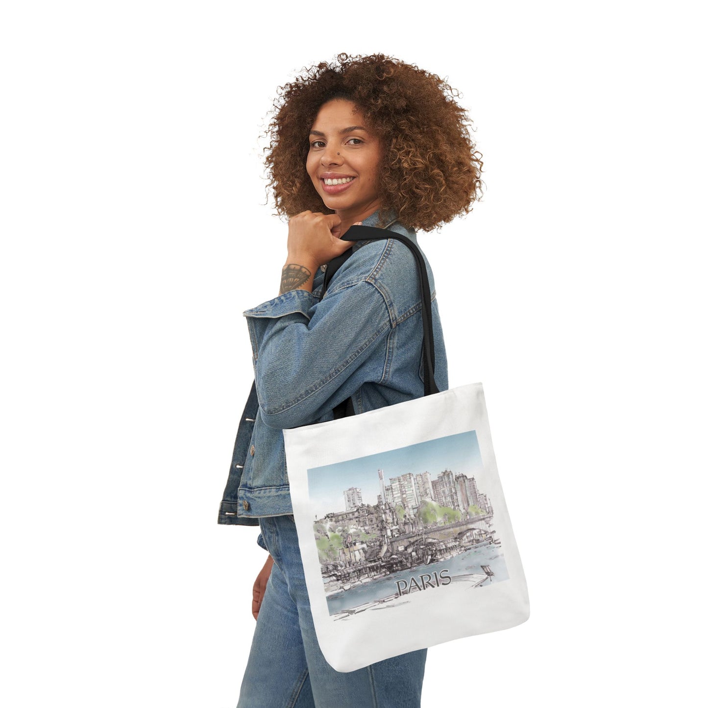 Paris-inspired Tote Bag with 4-Color Straps