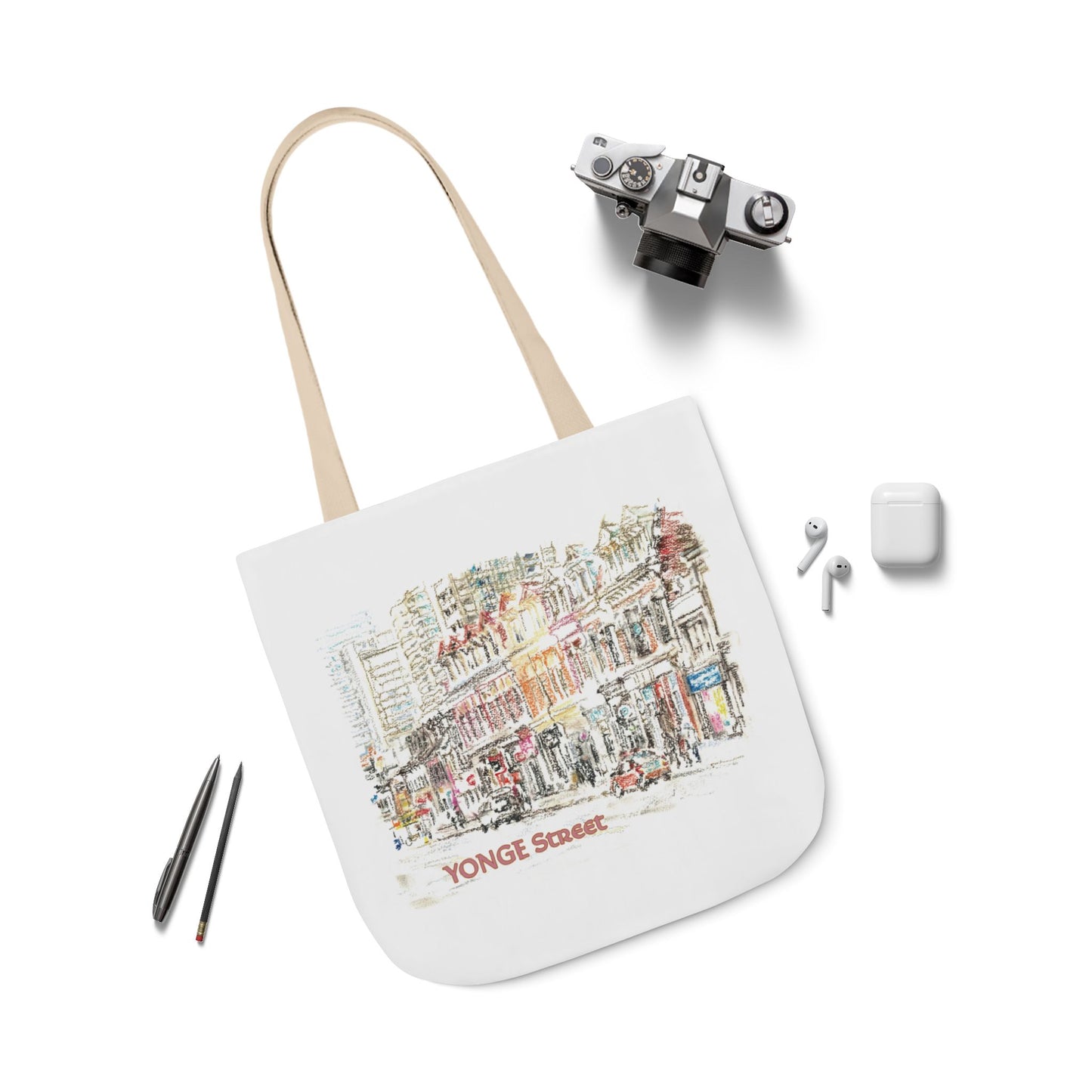 Yonge Street-inspired Tote Bag with 5-Color Straps