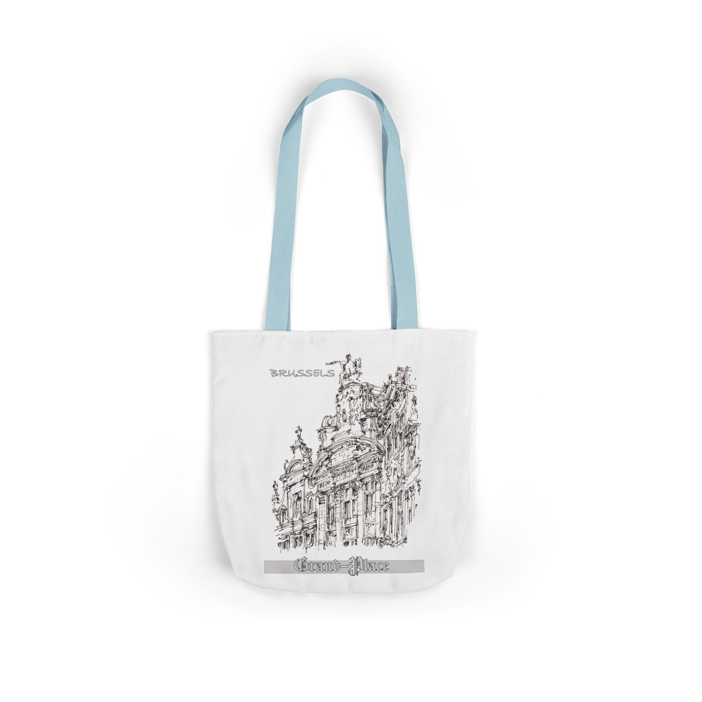 Brussel's Grand-Place-inspired Tote Bag with 4-Color Straps