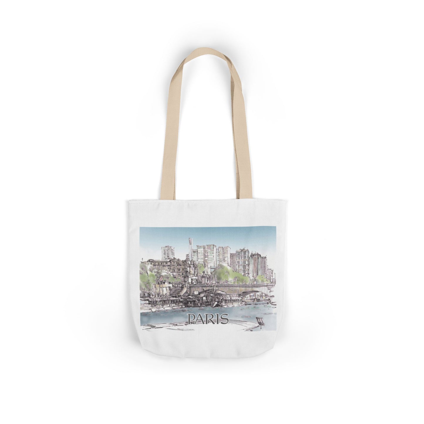 Paris-inspired Tote Bag with 4-Color Straps