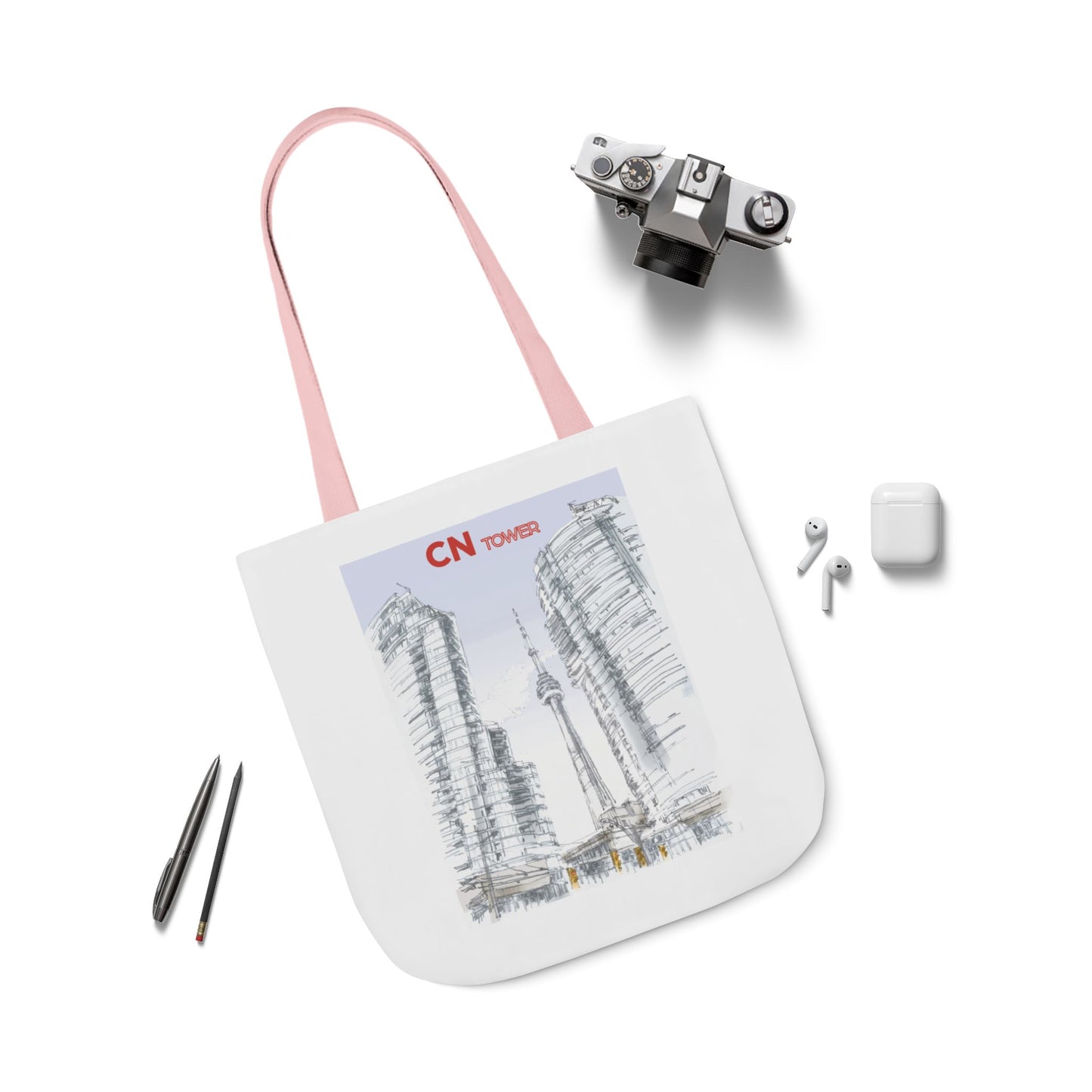 CN Tower-inspired Tote Bag with 4-Color Straps