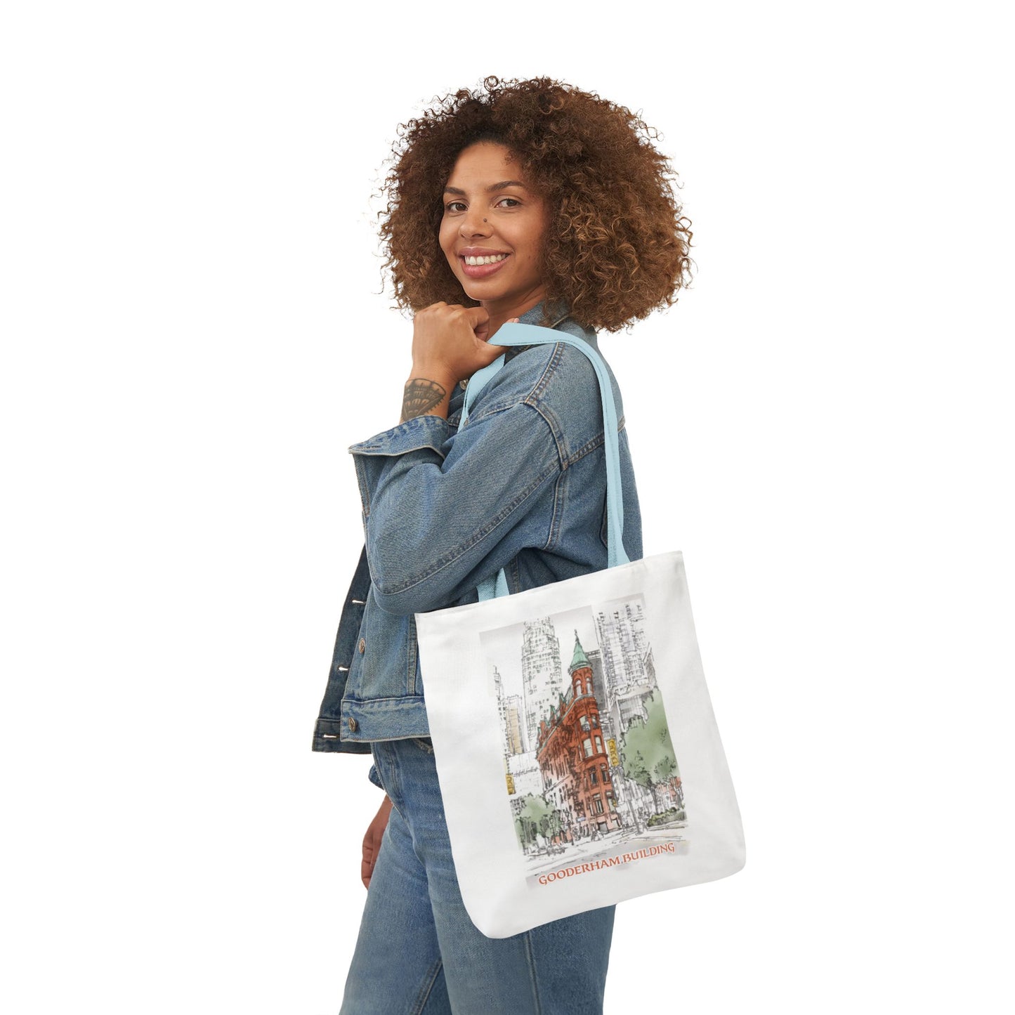 Toronto Gooderham building-inspired Tote Bag with 4-Color Straps