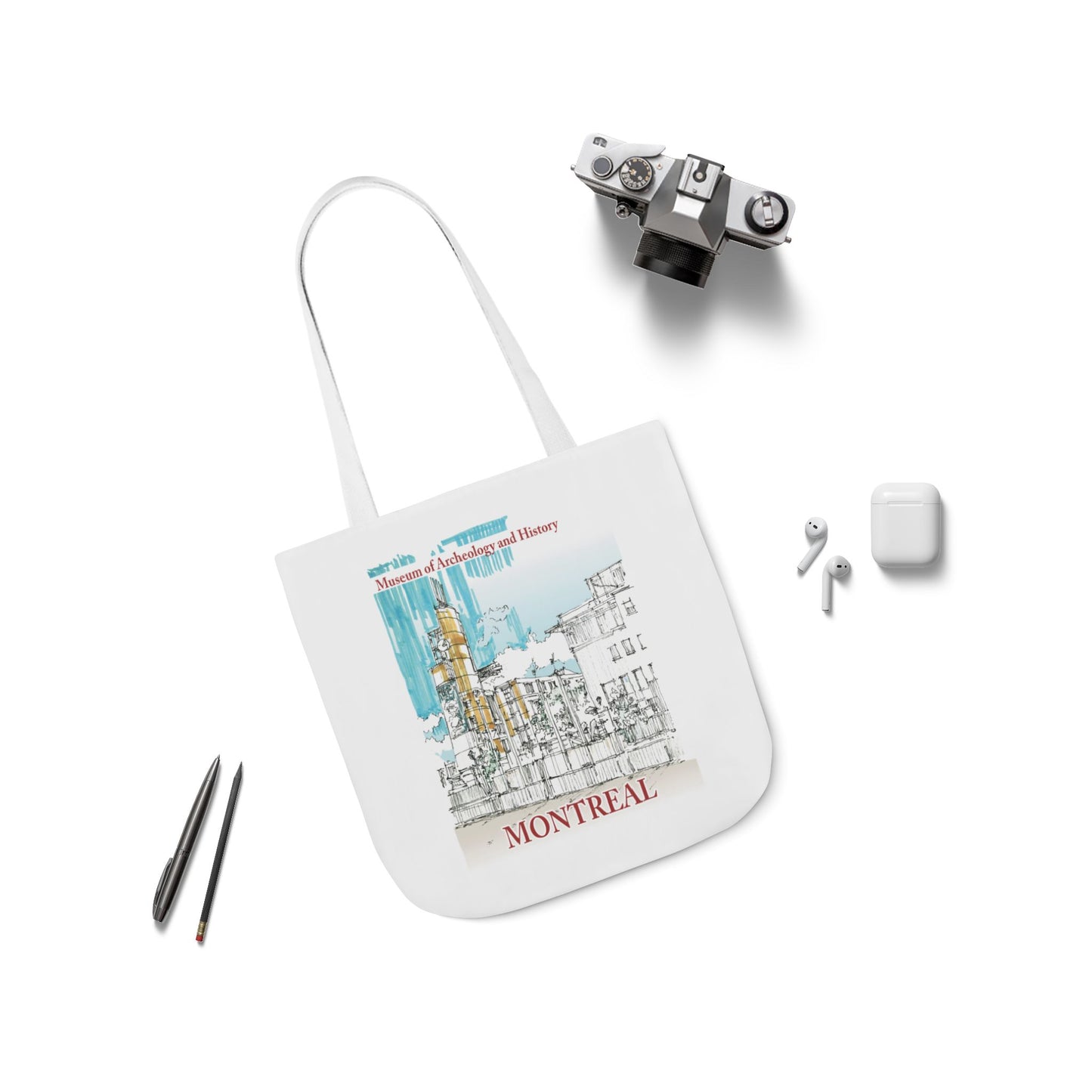 Montreal-inspired Tote Bag with 5-Color Straps