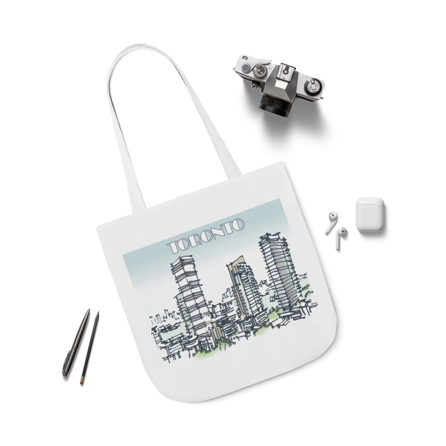 Toronto-inspired Tote Bag with 4-Color Straps