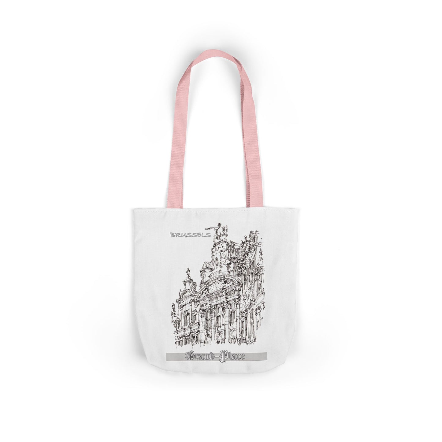Brussel's Grand-Place-inspired Tote Bag with 4-Color Straps