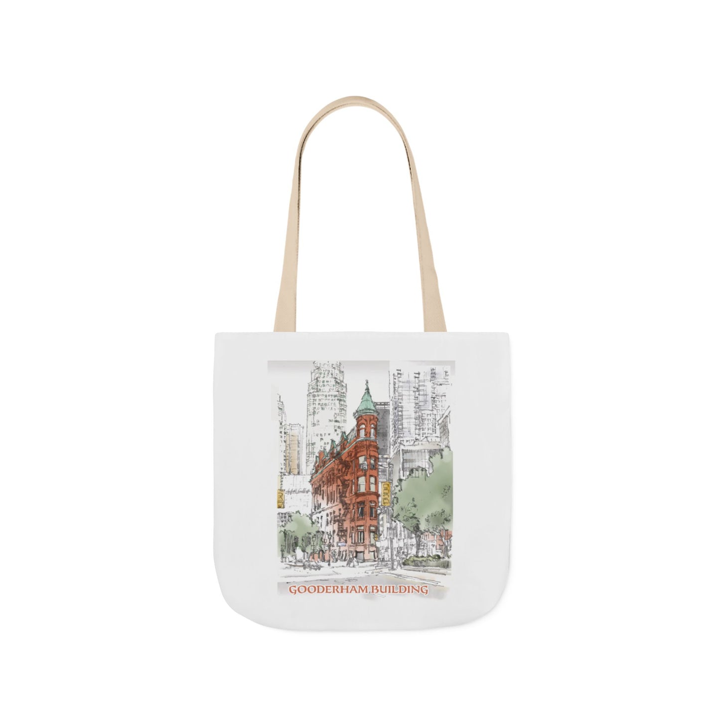 Toronto Gooderham building-inspired Tote Bag with 4-Color Straps