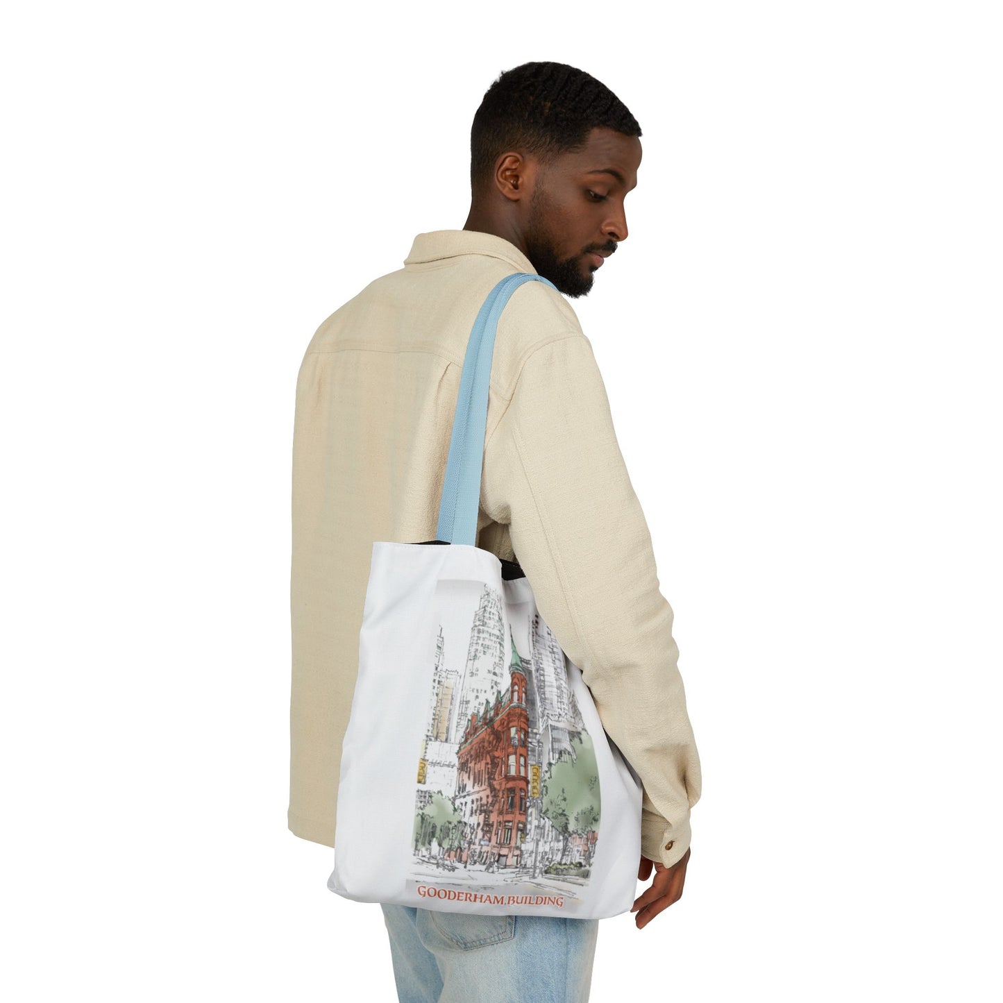 Toronto Gooderham building-inspired Tote Bag with 4-Color Straps