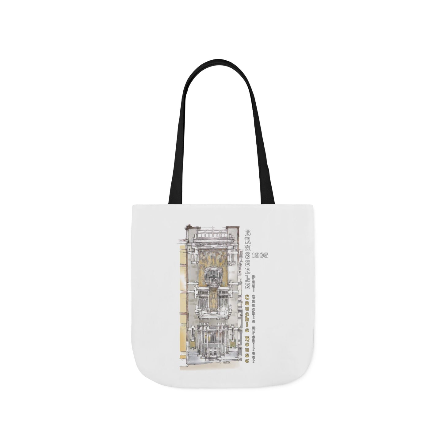 Brussel's Art-Nouveau-inspired Tote Bag with 3-Color Straps