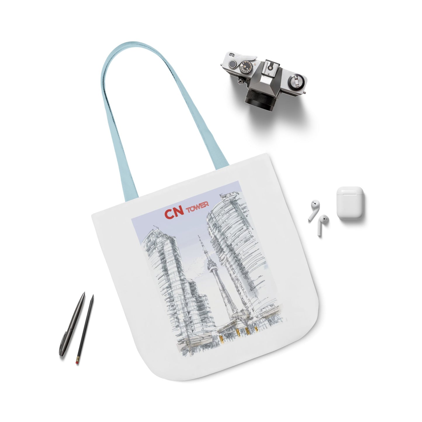 CN Tower-inspired Tote Bag with 4-Color Straps