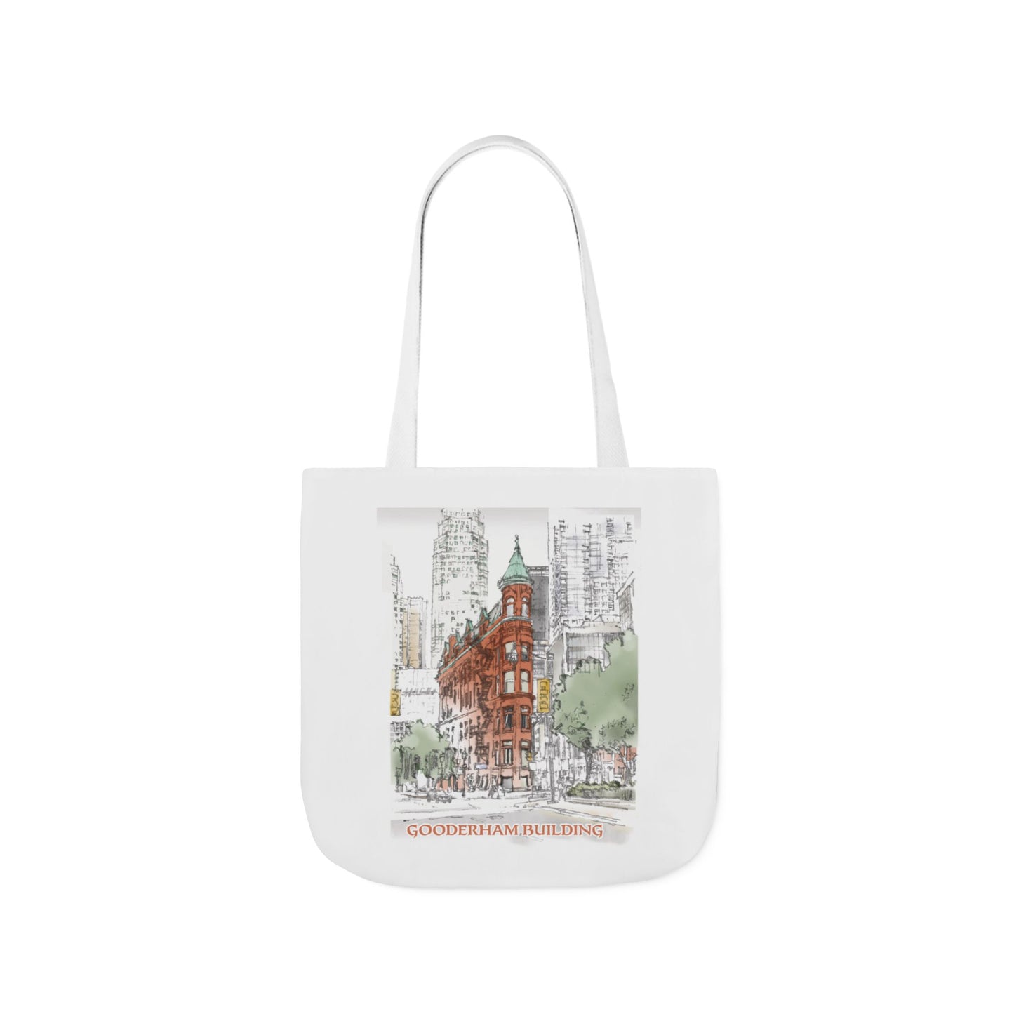 Toronto Gooderham building-inspired Tote Bag with 4-Color Straps