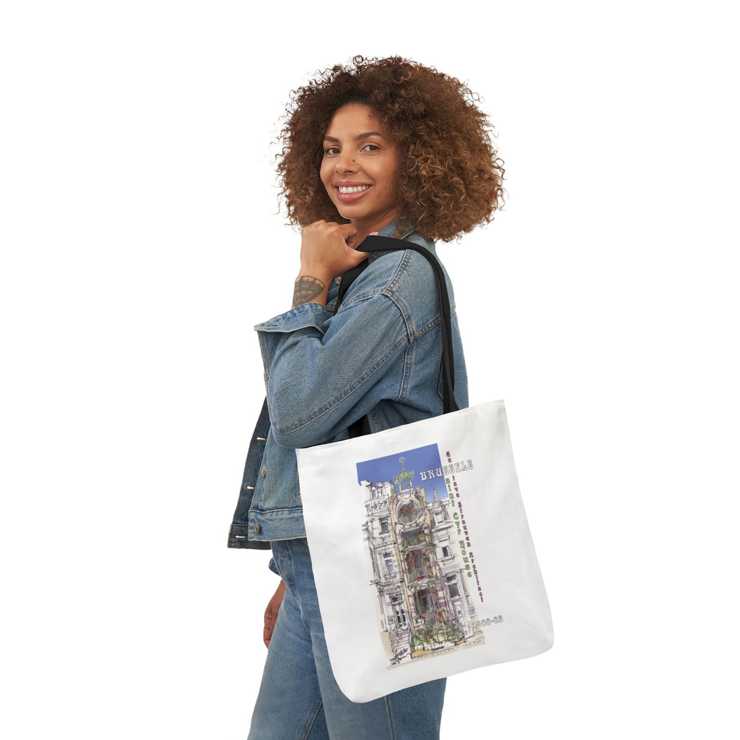 Brussel's Art-Nouveau-inspired Tote Bag with 5-Color Straps