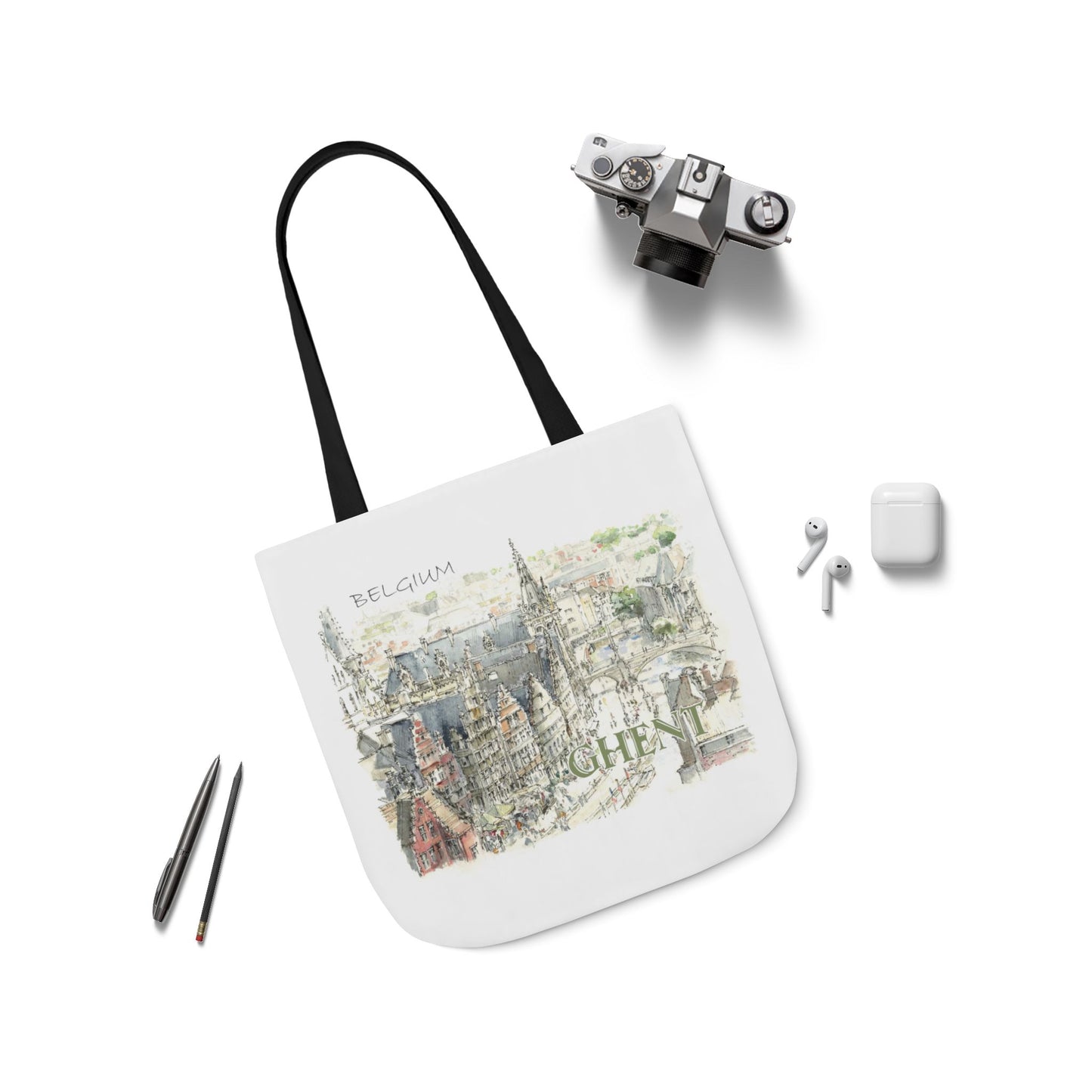 Ghent-inspired Tote Bag with 4-Color Straps