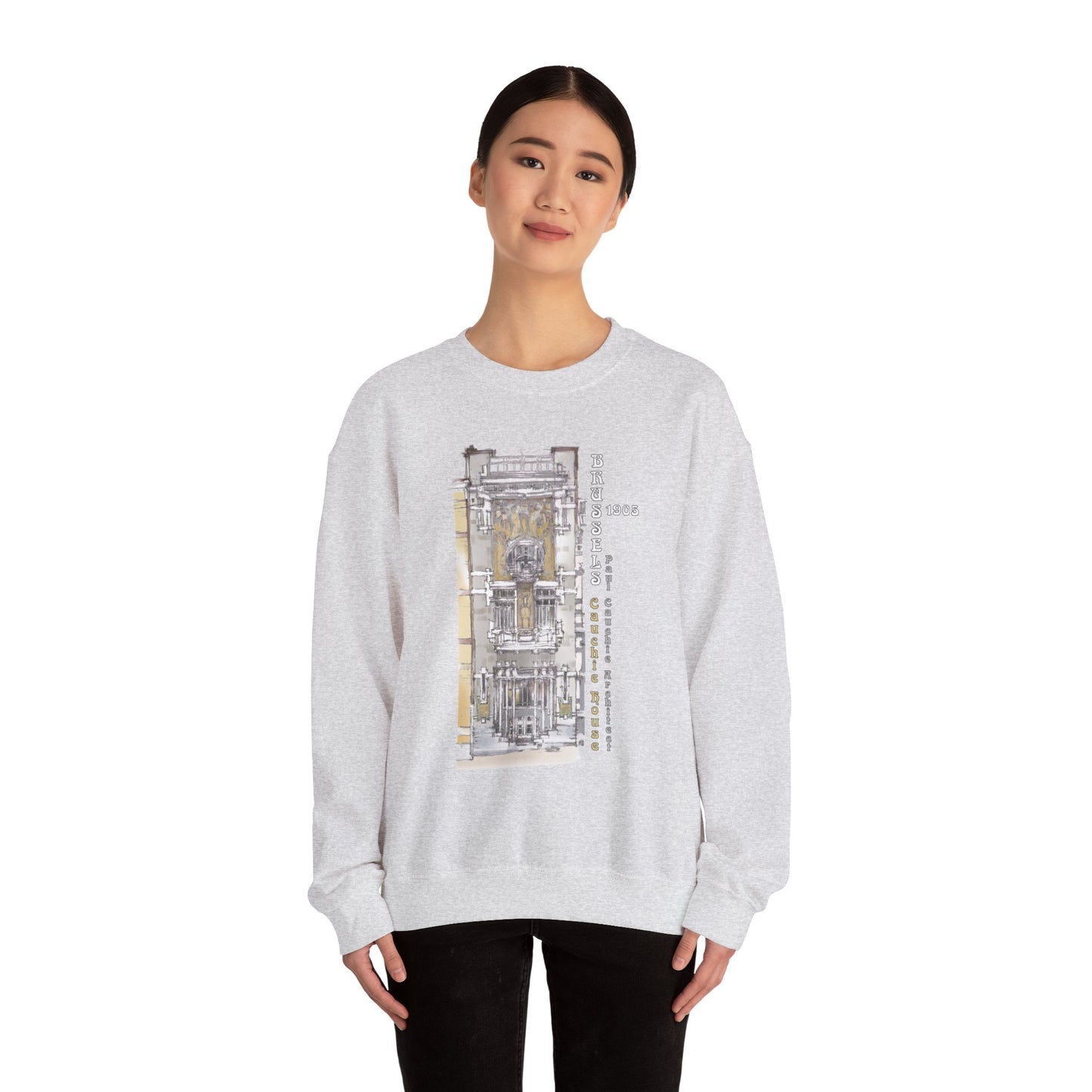 Brussel's Art-Nouveau-Inspired Unisex Crewneck Sweatshirt