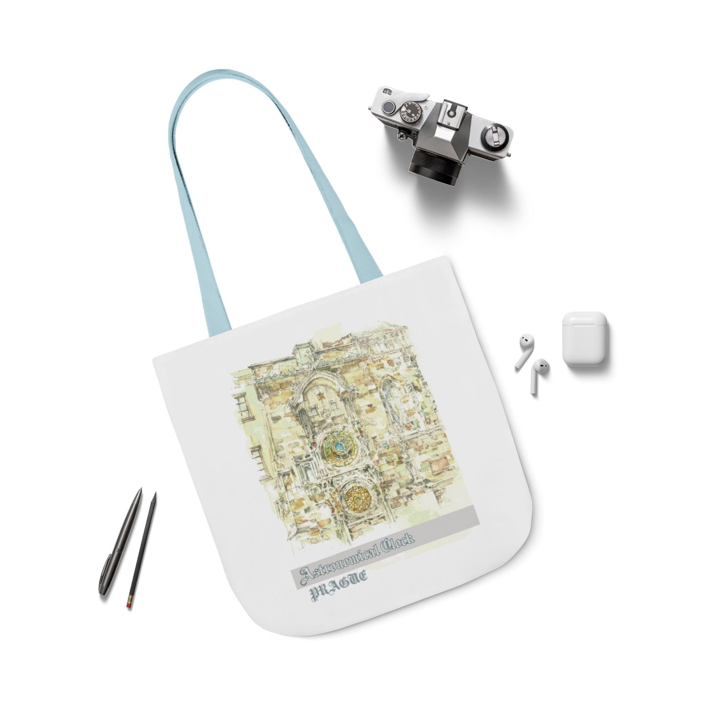 Prague-inspired Tote Bag with 4-Color Straps