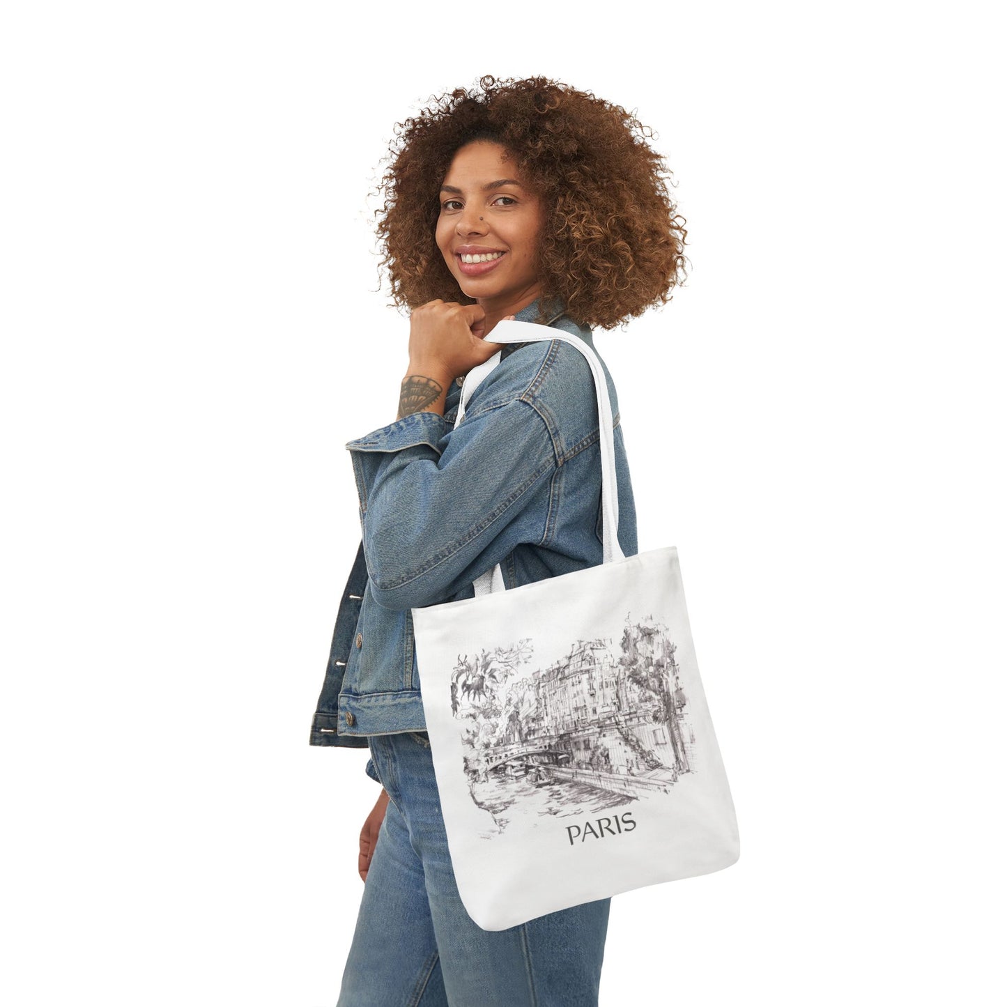 Paris-inspired Tote Bag with 5-Color Straps