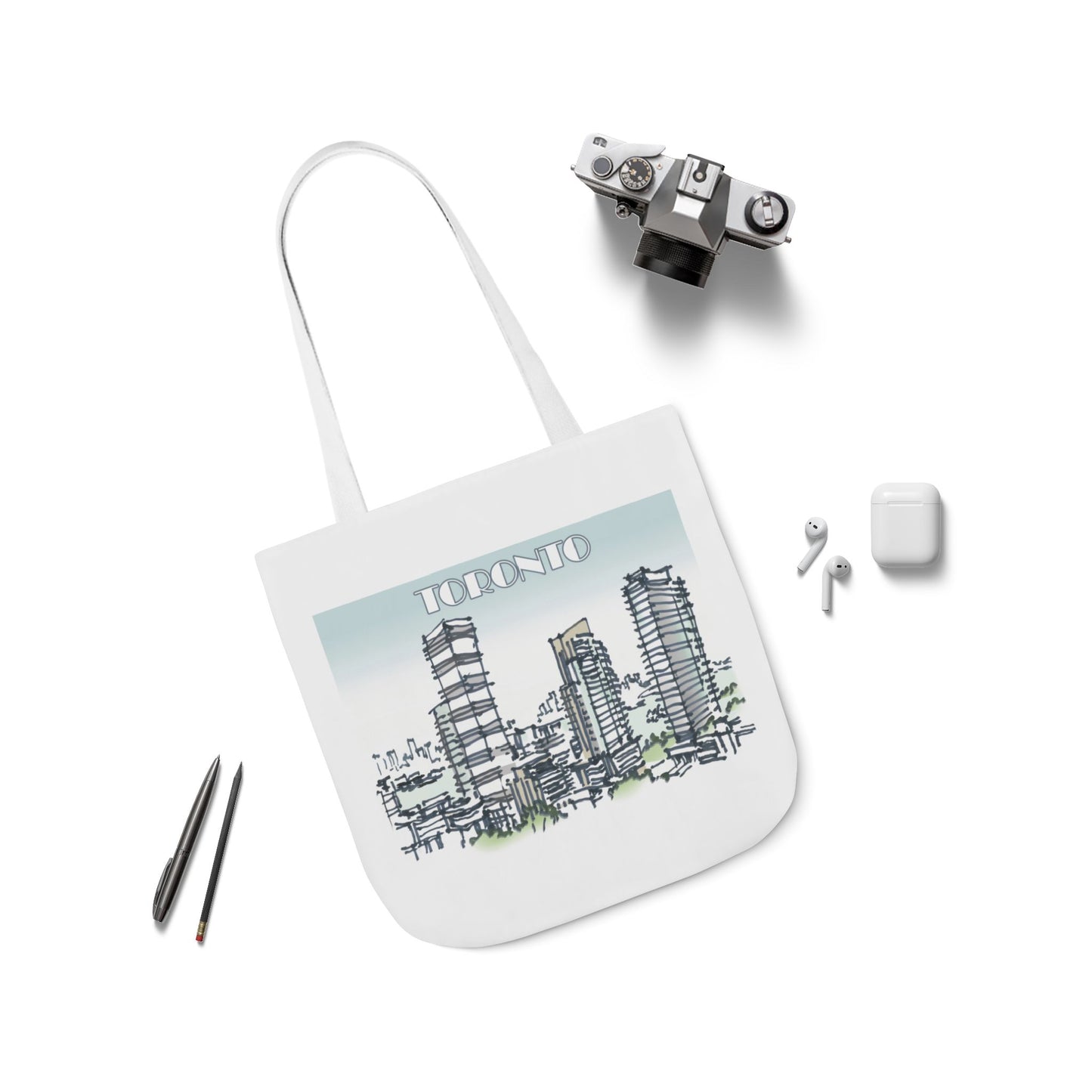 Toronto-inspired Tote Bag with 4-Color Straps