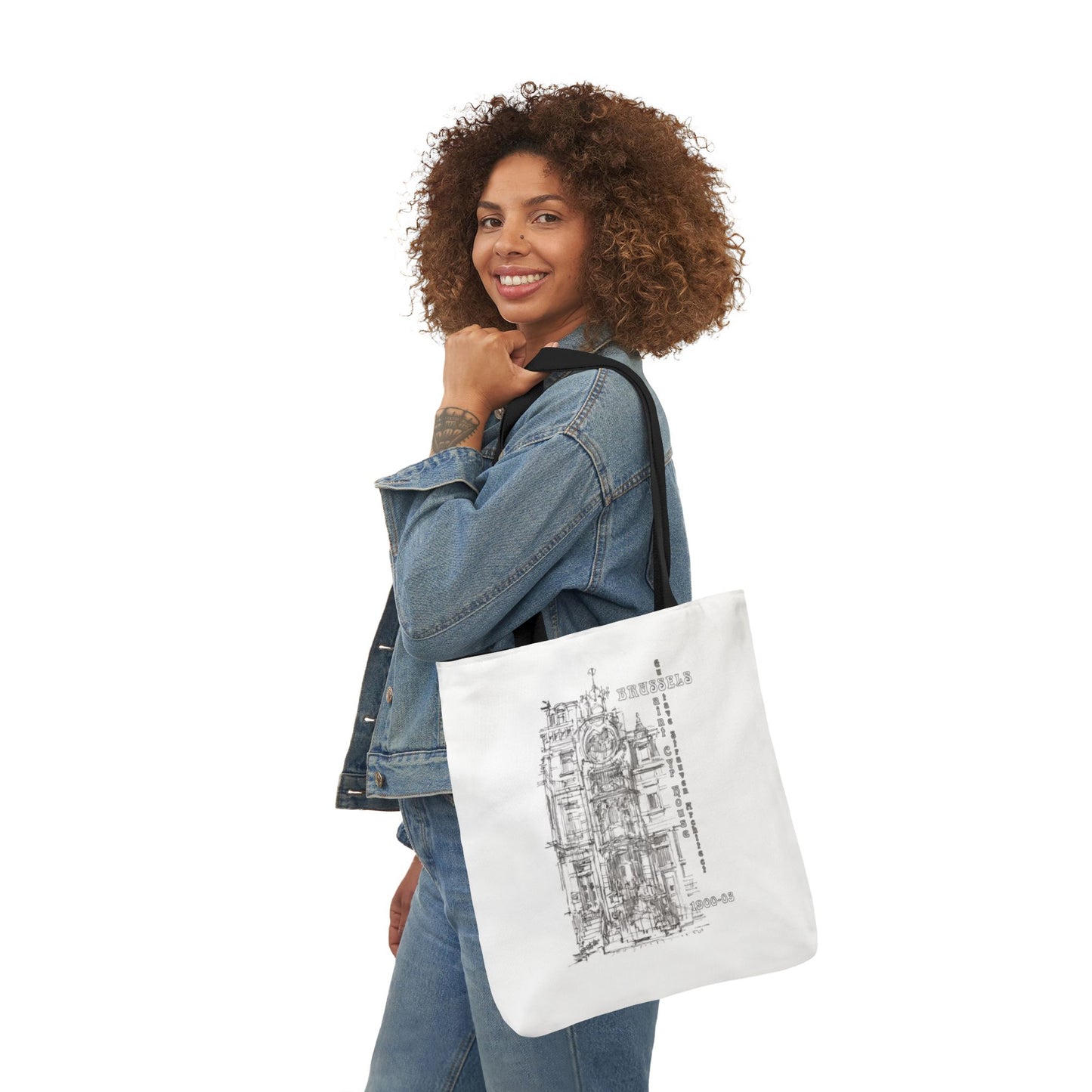 Brussel's Art-Nouveau-inspired Tote Bag with 5-Color Straps